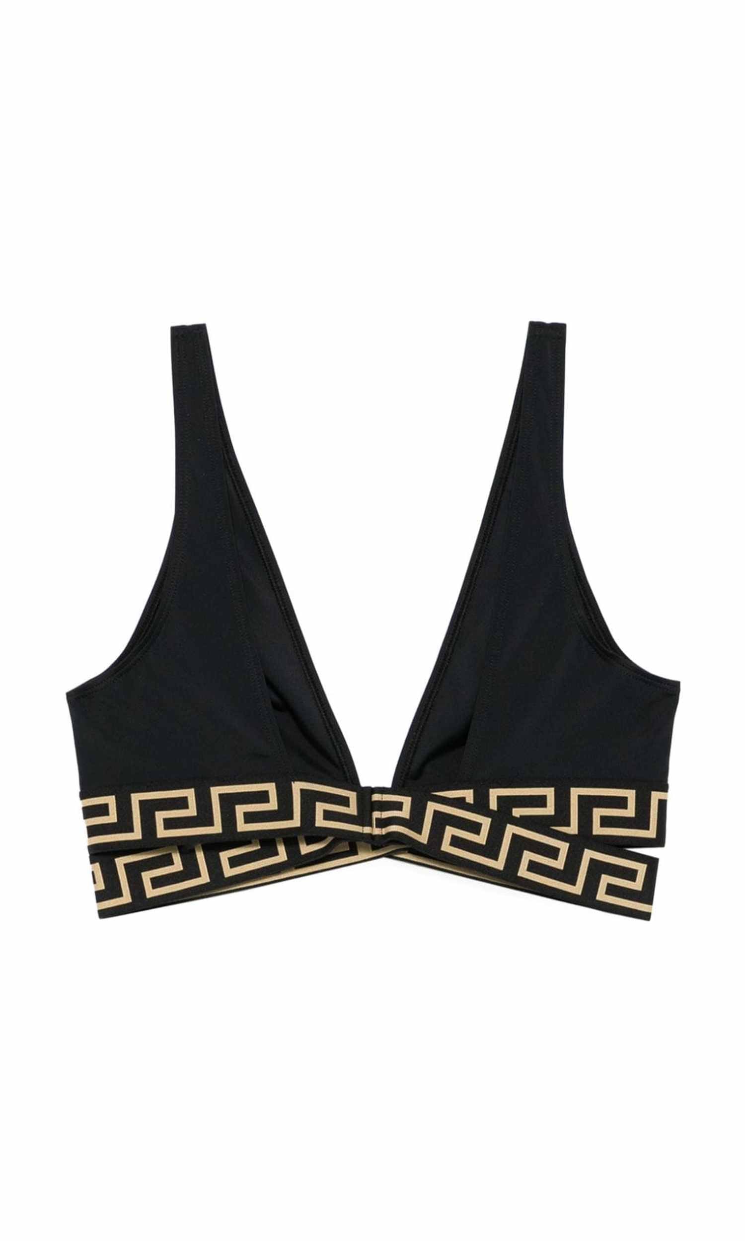 Versace Greca Print Bikini Top Glam Steals