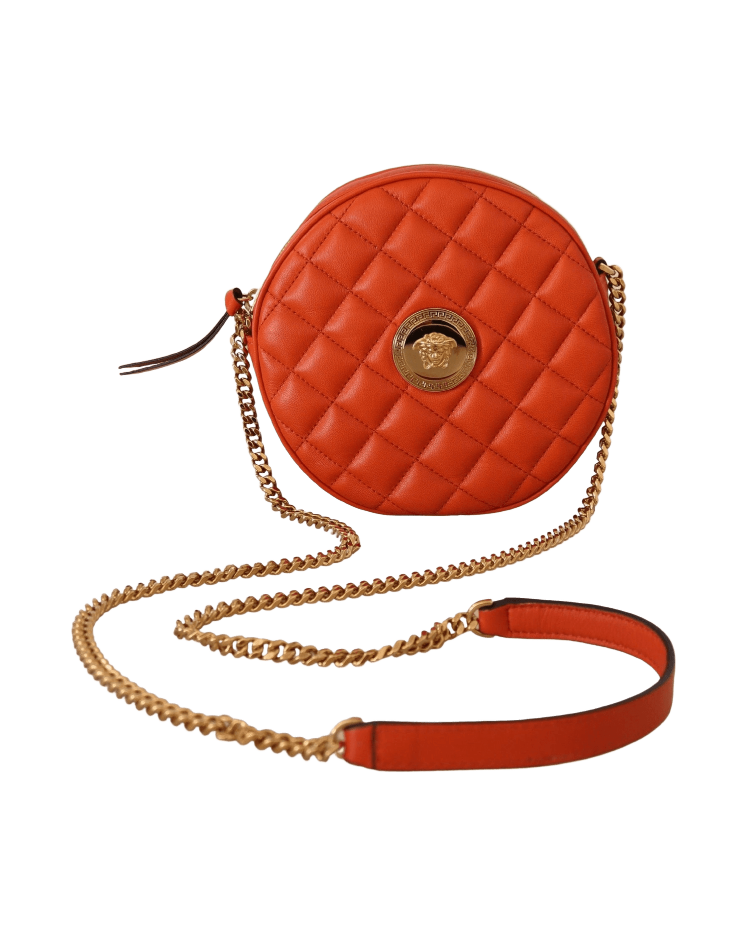 Versace Leather Elegant Round Nappa Crossbody Bag Glam Steals
