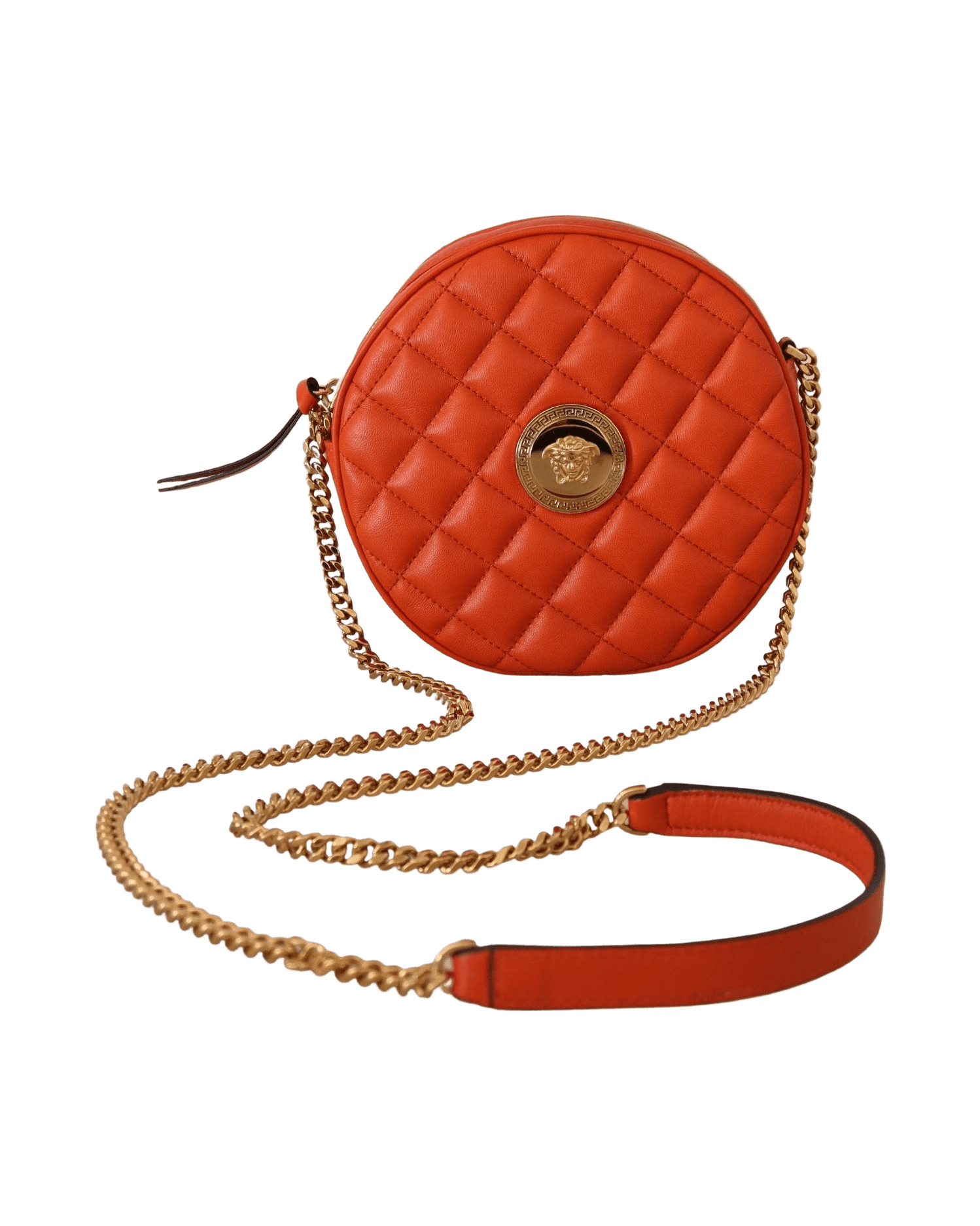 Versace Leather Elegant Round Nappa Crossbody Bag Glam Steals