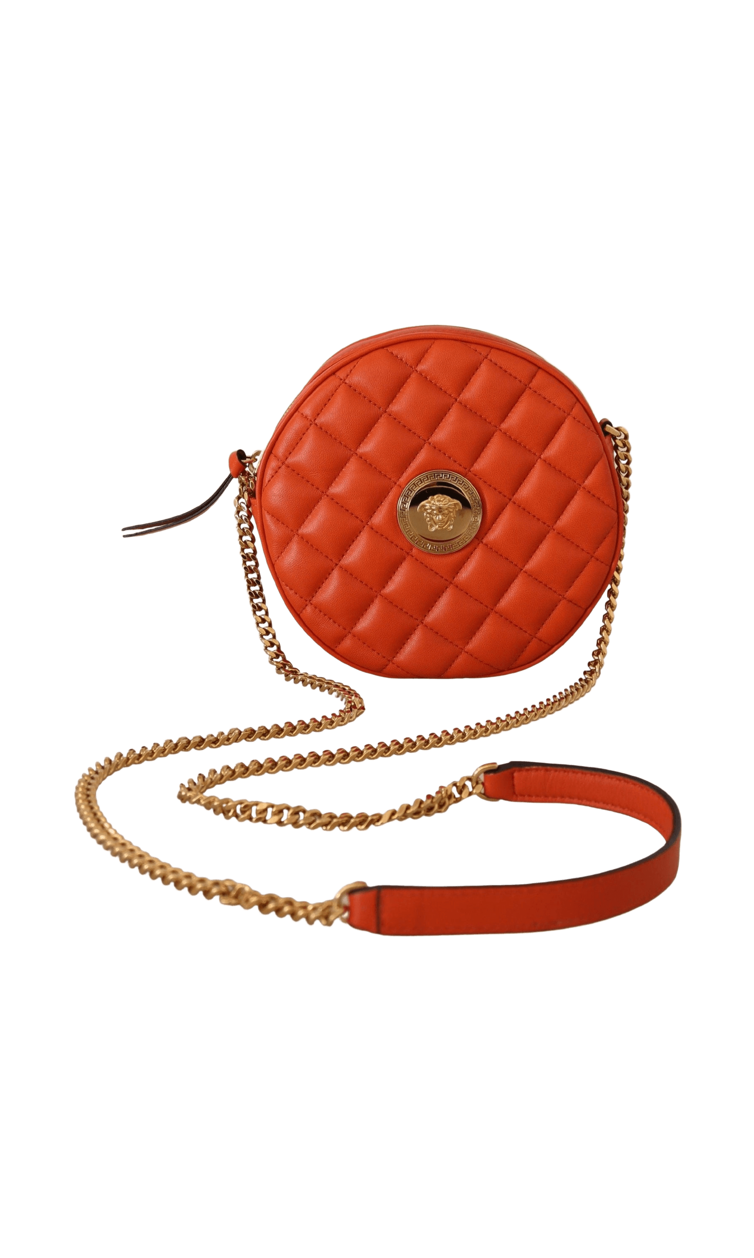 Versace Leather Elegant Round Nappa Crossbody Bag Glam Steals