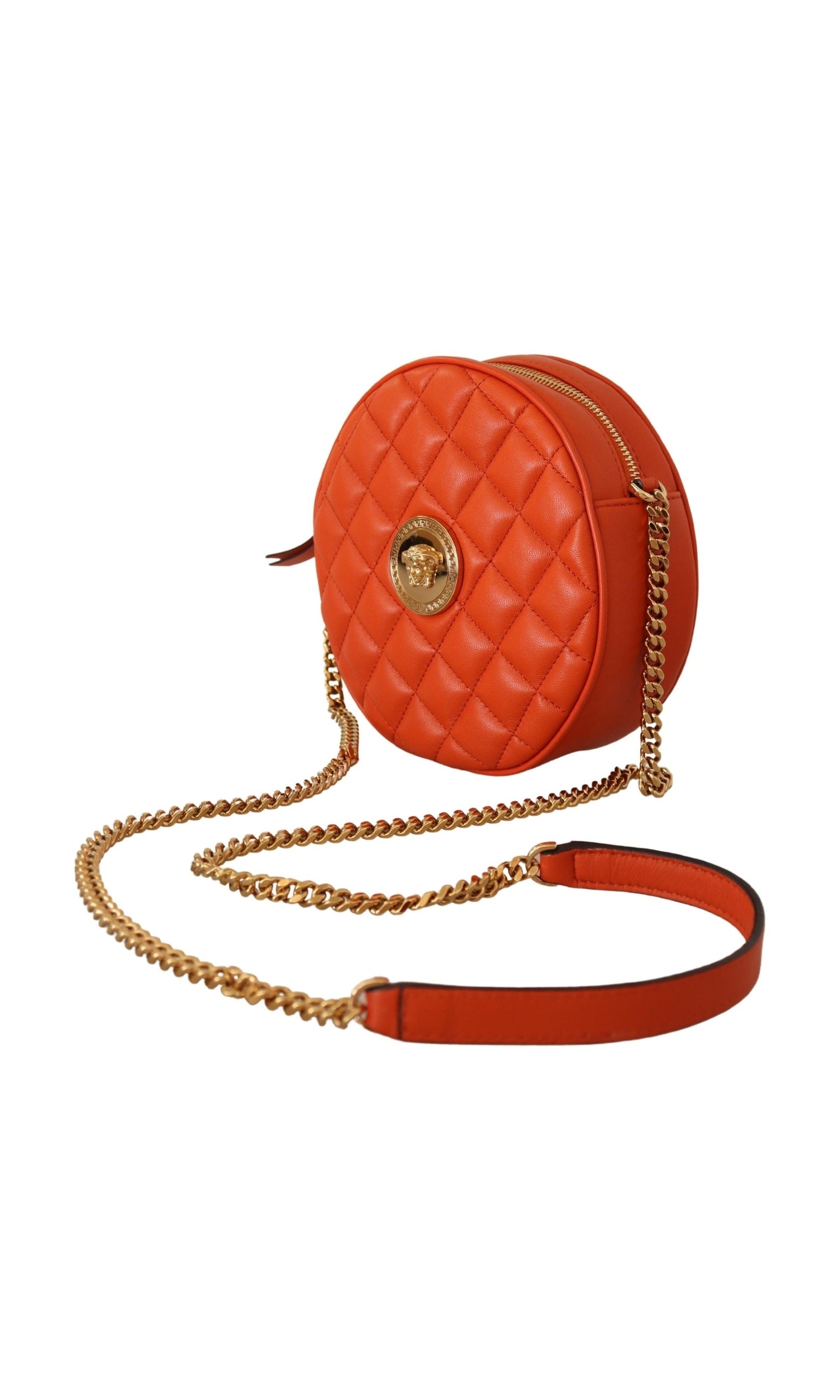 Versace Leather Elegant Round Nappa Crossbody Bag Glam Steals