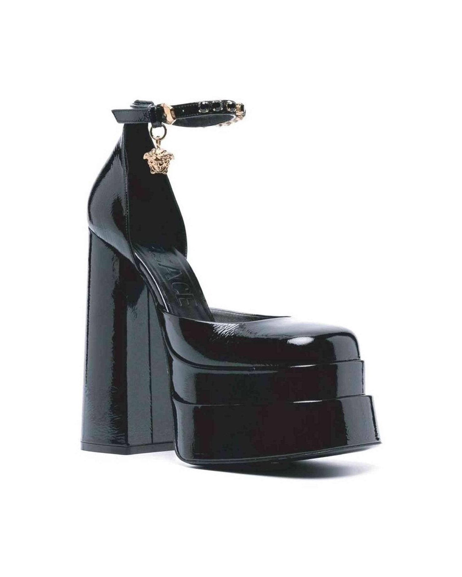 Versace Leather Platform Sandals Glam Steals