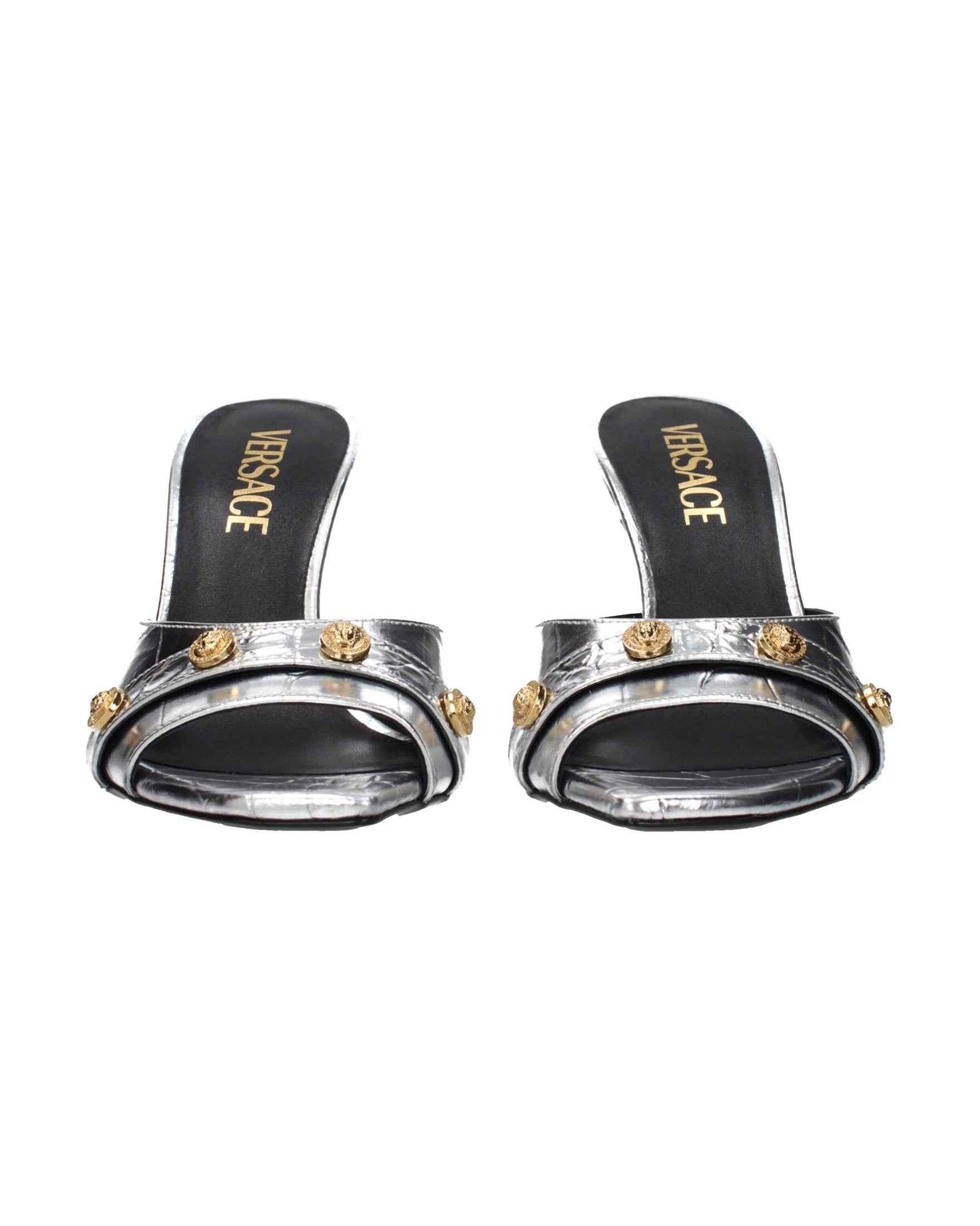 Versace Leather Stiletto Heel Sandals Glam Steals