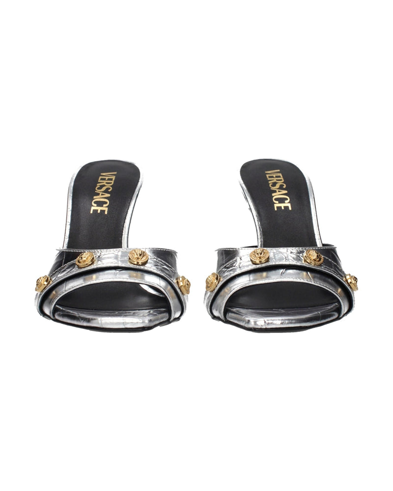 Versace Leather Stiletto Heel Sandals Glam Steals