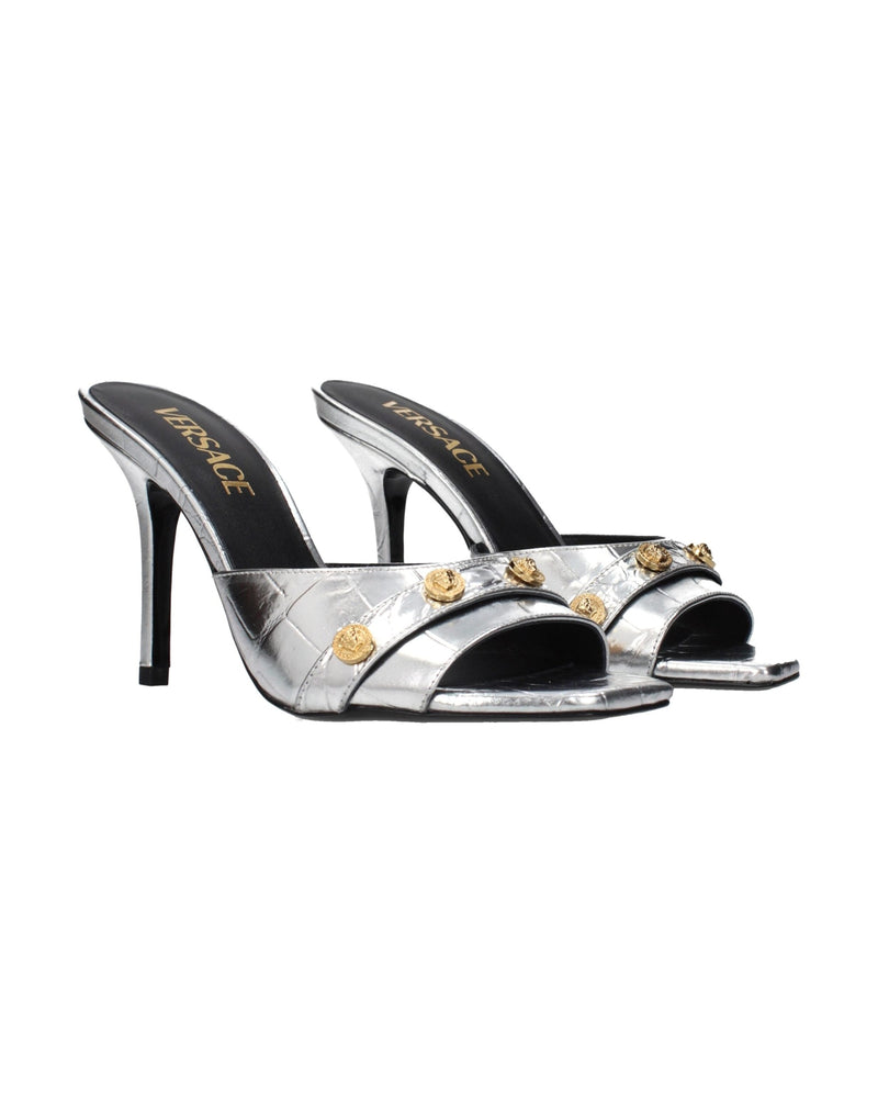 Versace Leather Stiletto Heel Sandals Glam Steals
