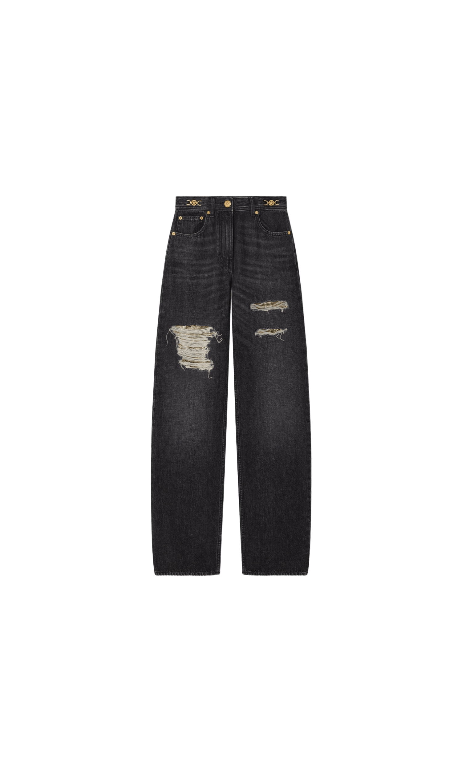 Versace Mesh Metal Regular Fit Jeans Glam Steals