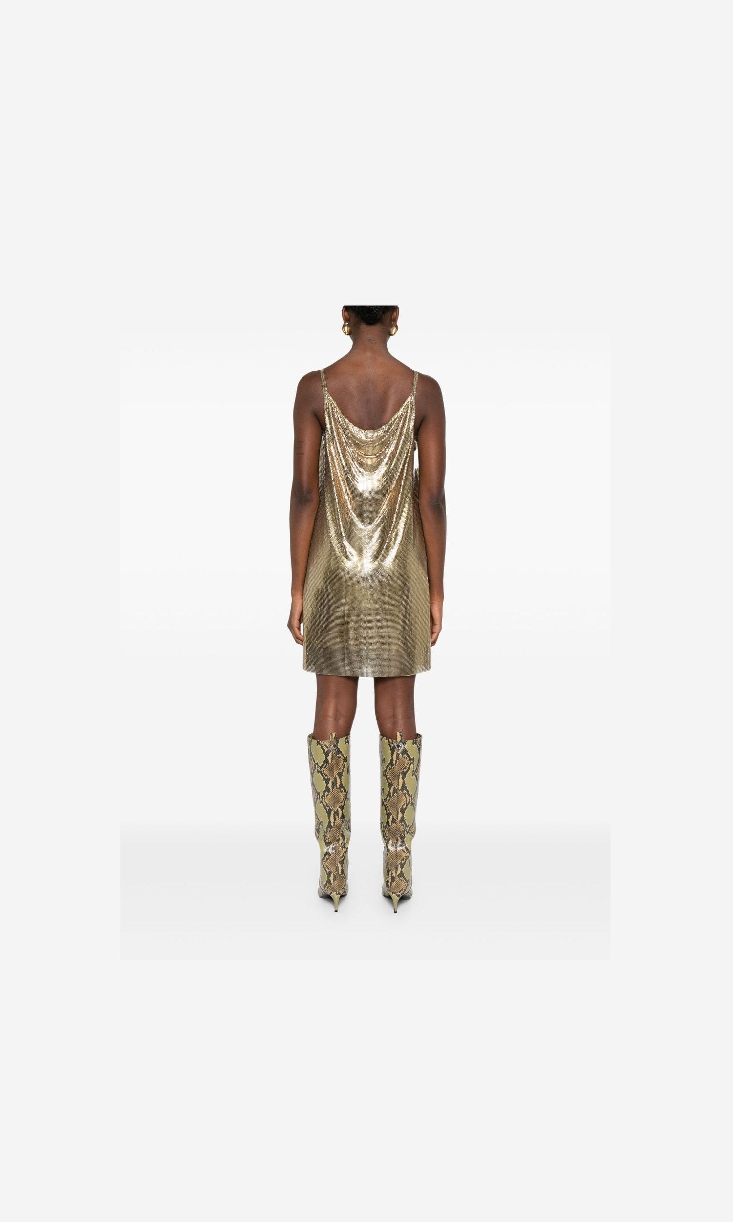 Versace Metallic Mesh Mini Dress with Slip Glam Steals