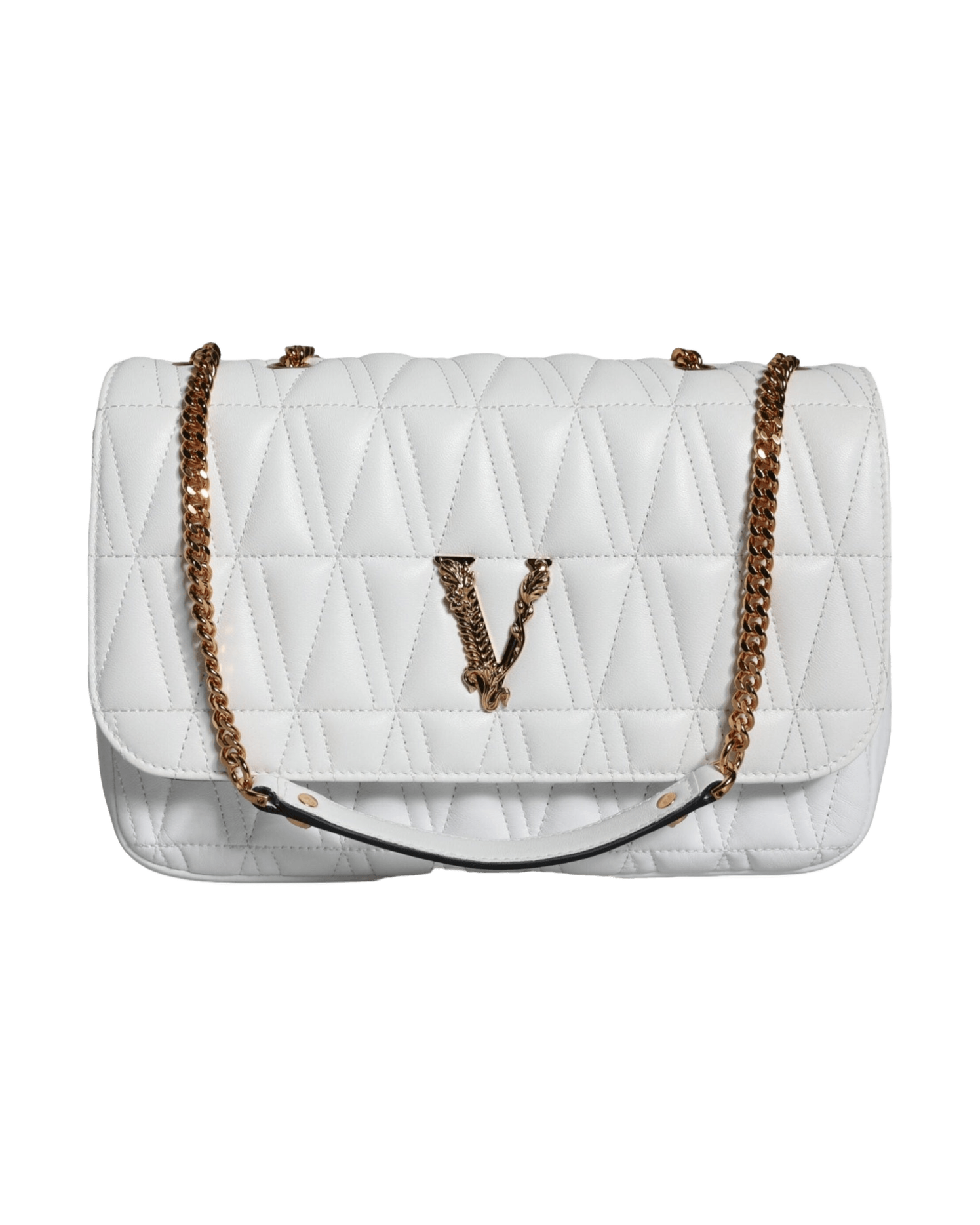 Versace Mini Nappa Leather Crossbody Shoulder White Bag Glam Steals