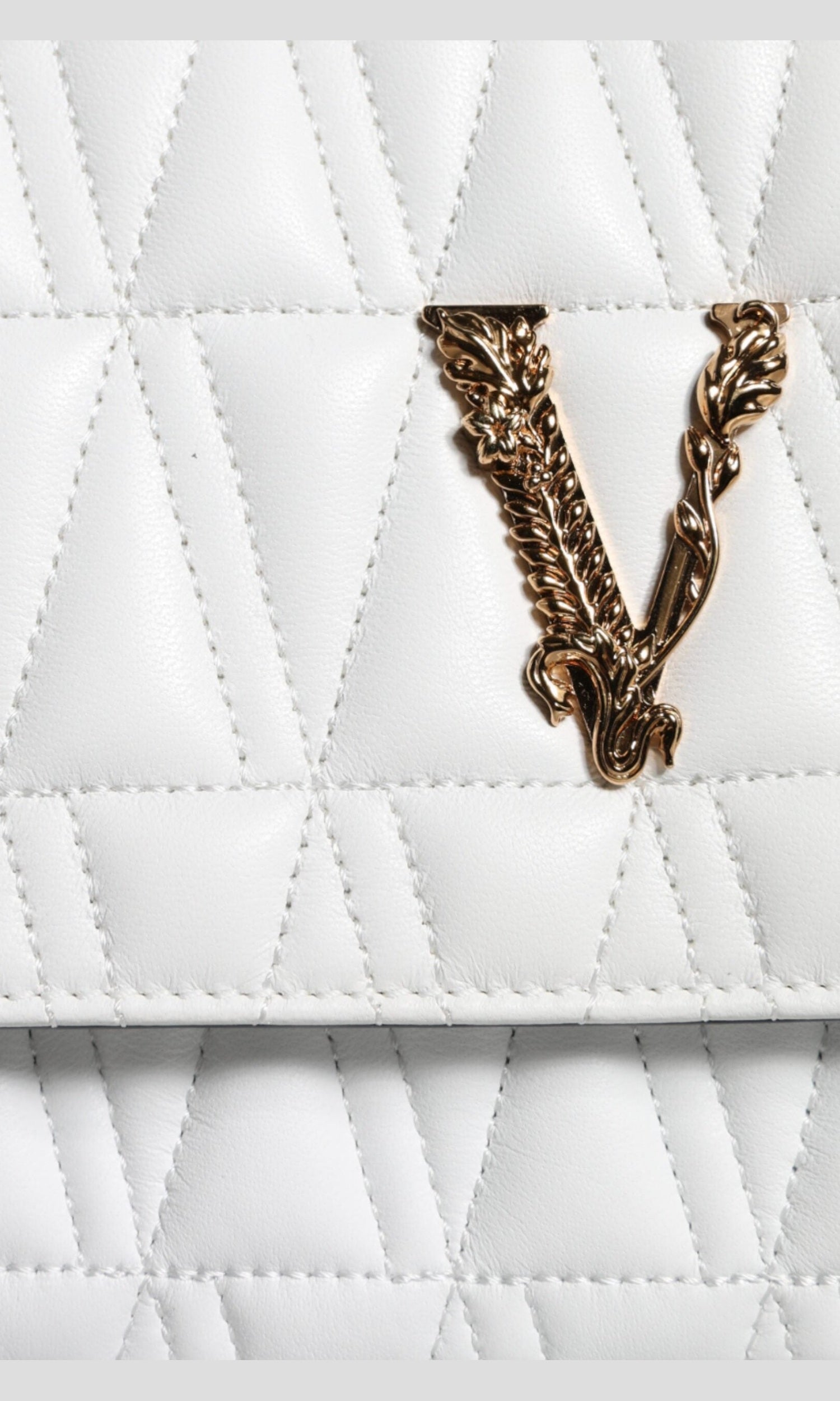 Versace Mini Nappa Leather Crossbody Shoulder White Bag Glam Steals