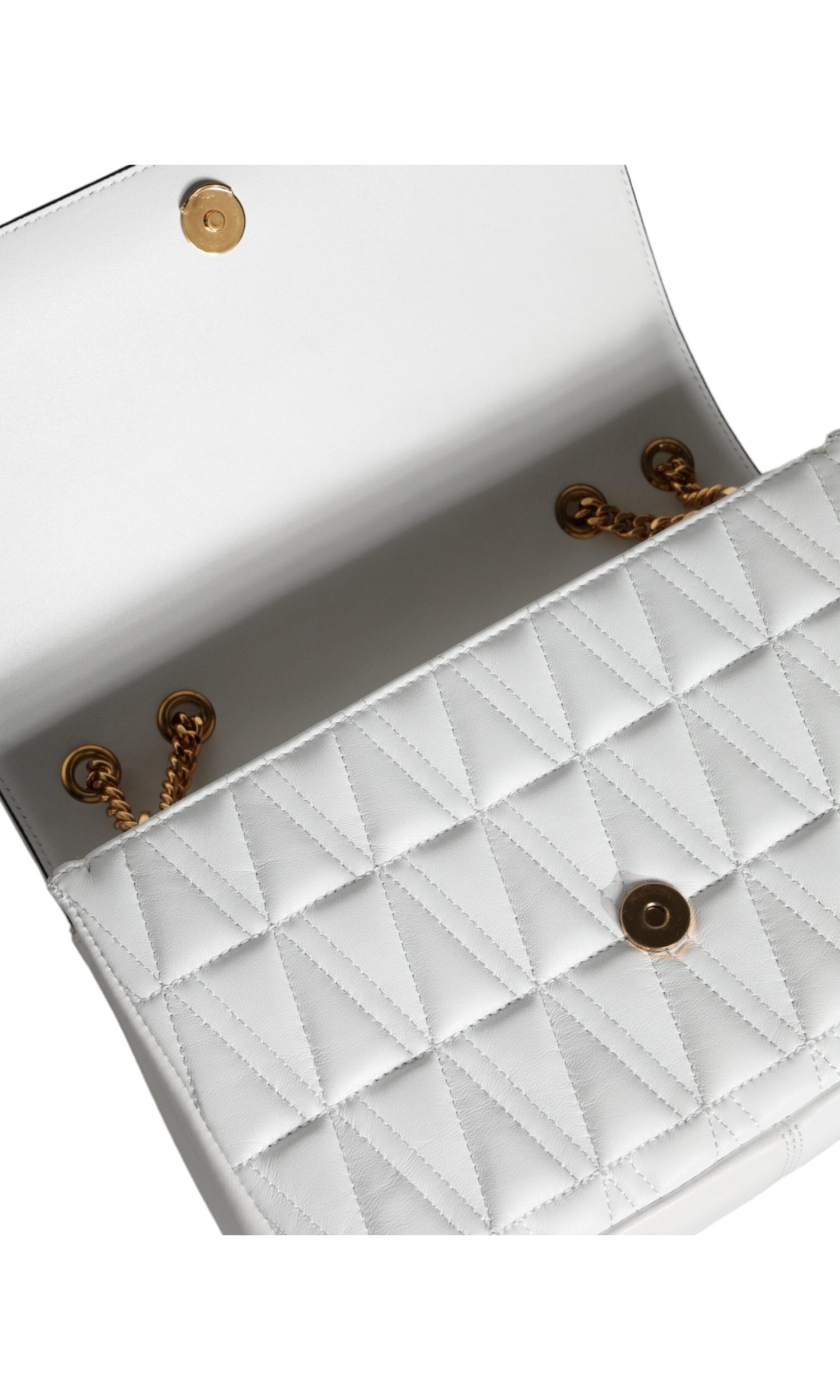 Versace Mini Nappa Leather Crossbody Shoulder White Bag Glam Steals