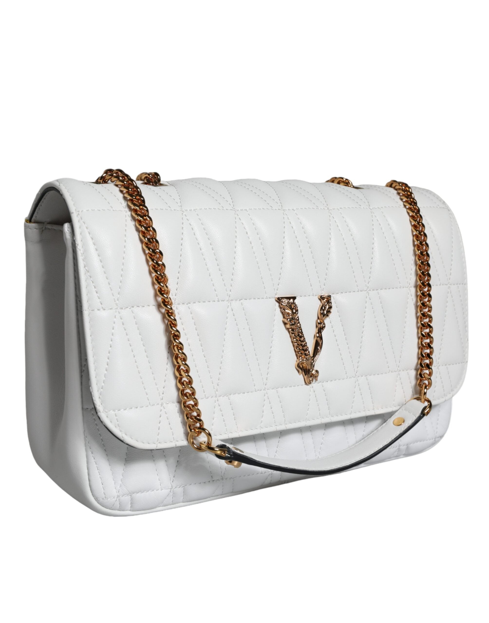 Versace Mini Nappa Leather Crossbody Shoulder White Bag Glam Steals