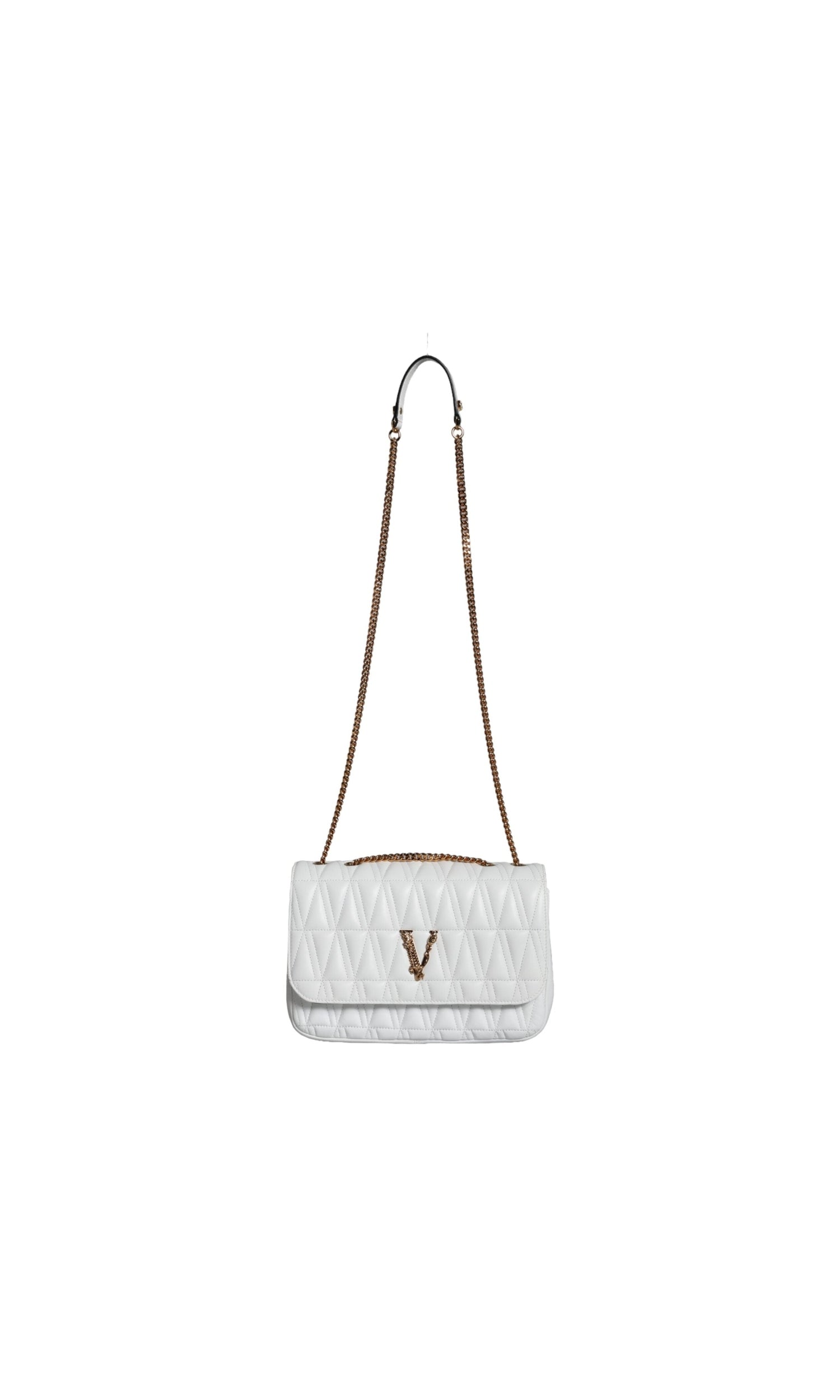 Versace Mini Nappa Leather Crossbody Shoulder White Bag Glam Steals