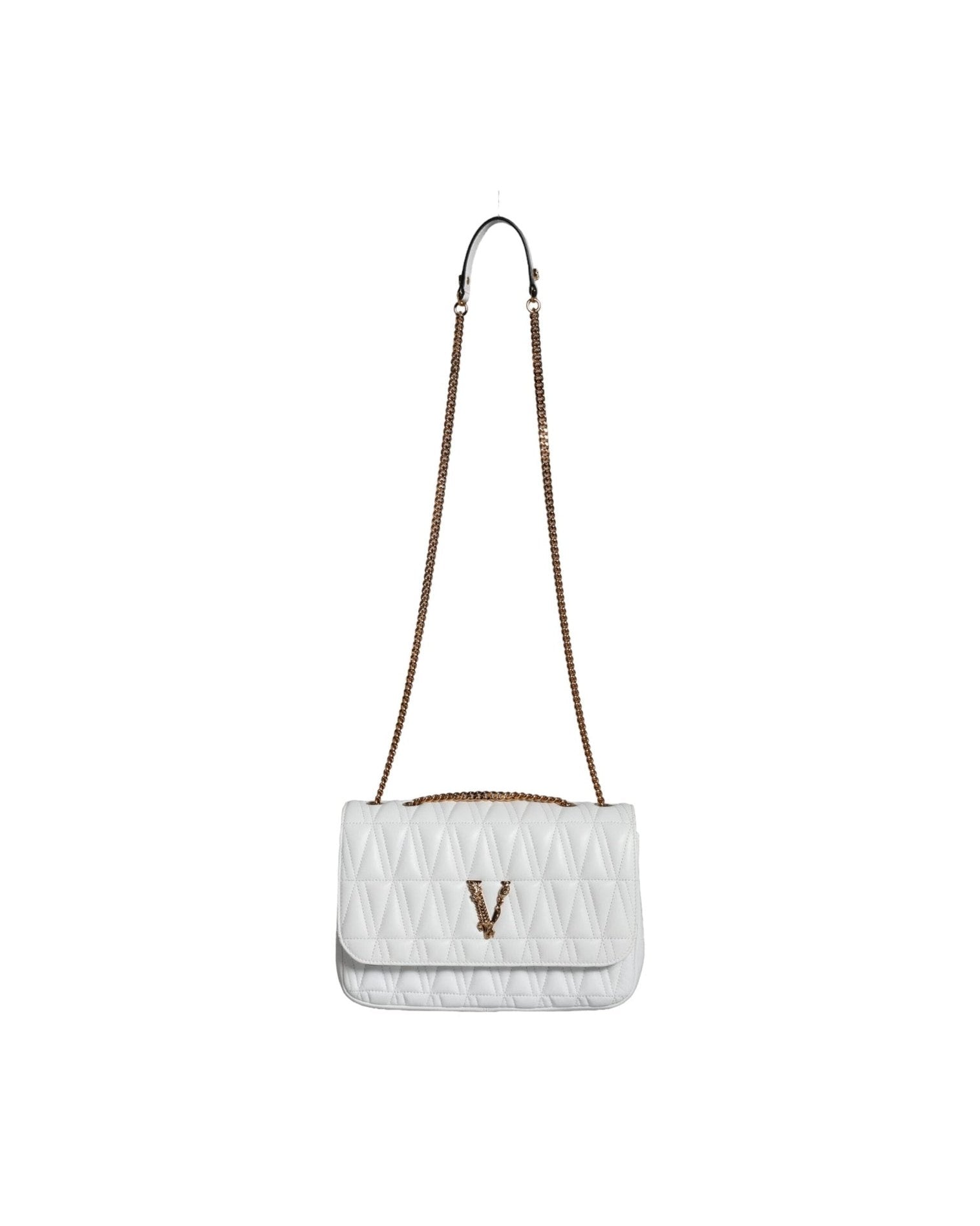 Versace Mini Nappa Leather Crossbody Shoulder White Bag Glam Steals