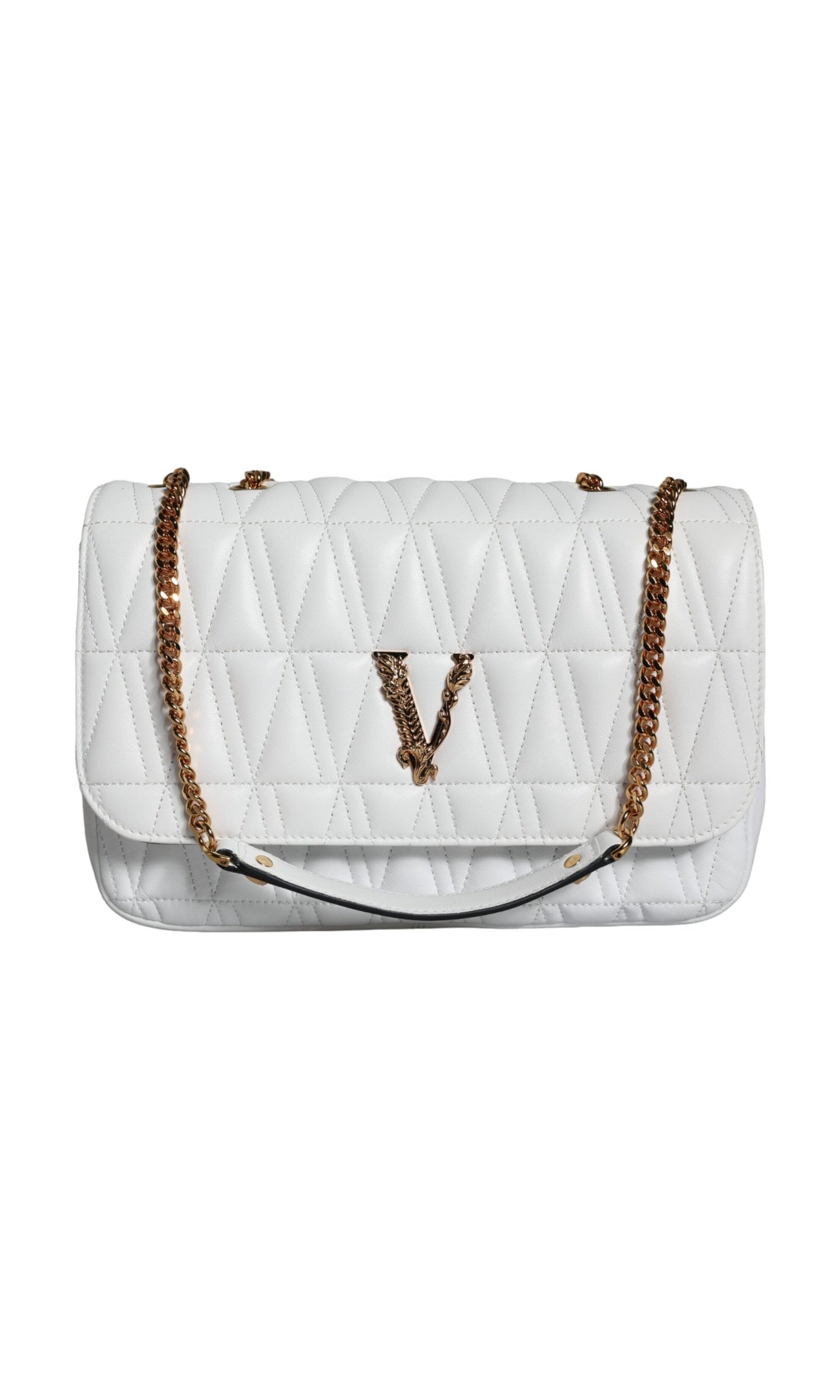 Versace Mini Nappa Leather Crossbody Shoulder White Bag Glam Steals