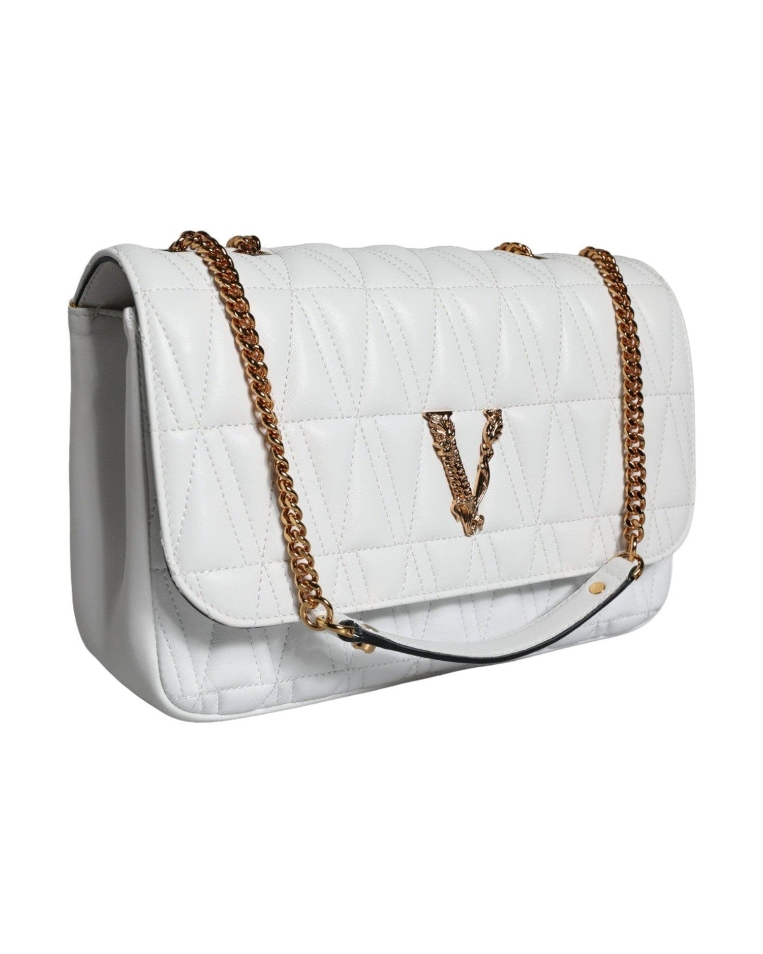 Versace Mini Nappa Leather Crossbody Shoulder White Bag Glam Steals