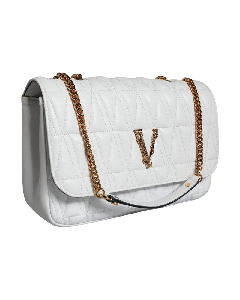 Versace Mini Nappa Leather Crossbody Shoulder White Bag Glam Steals