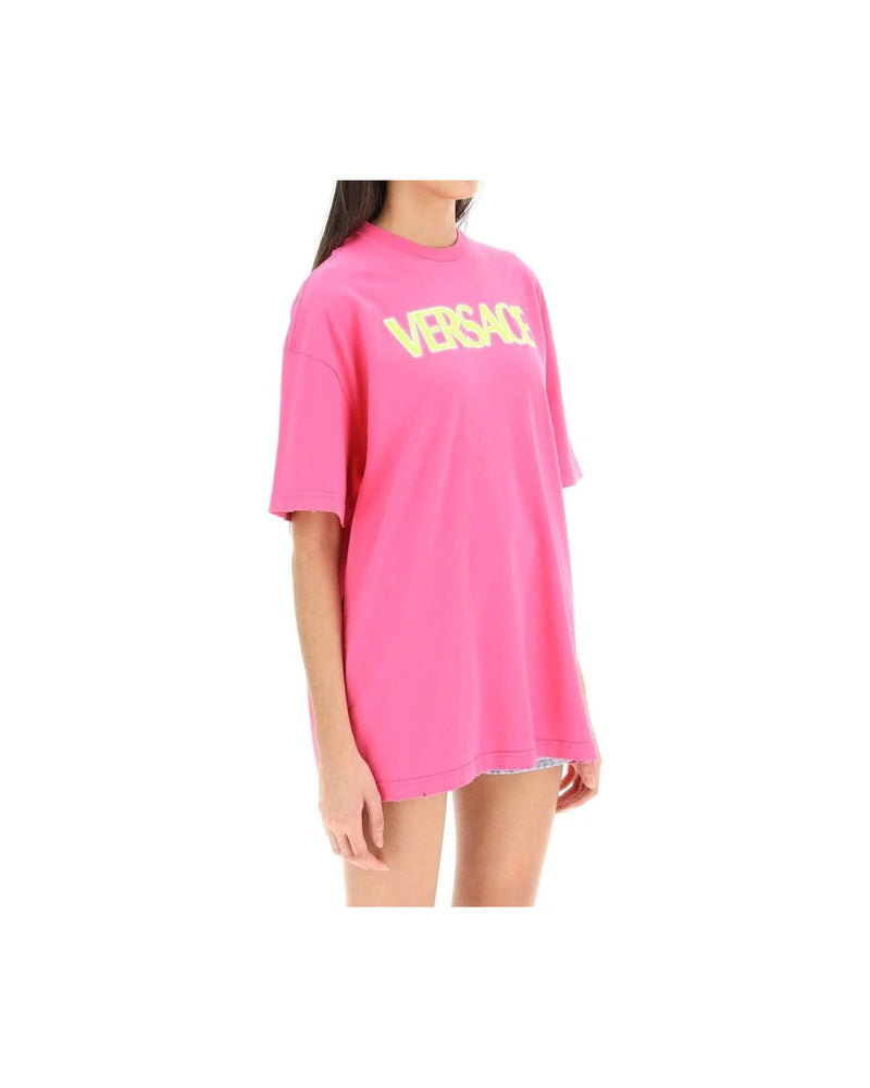 Versace Pink Cotton T-shirt Glam Steals