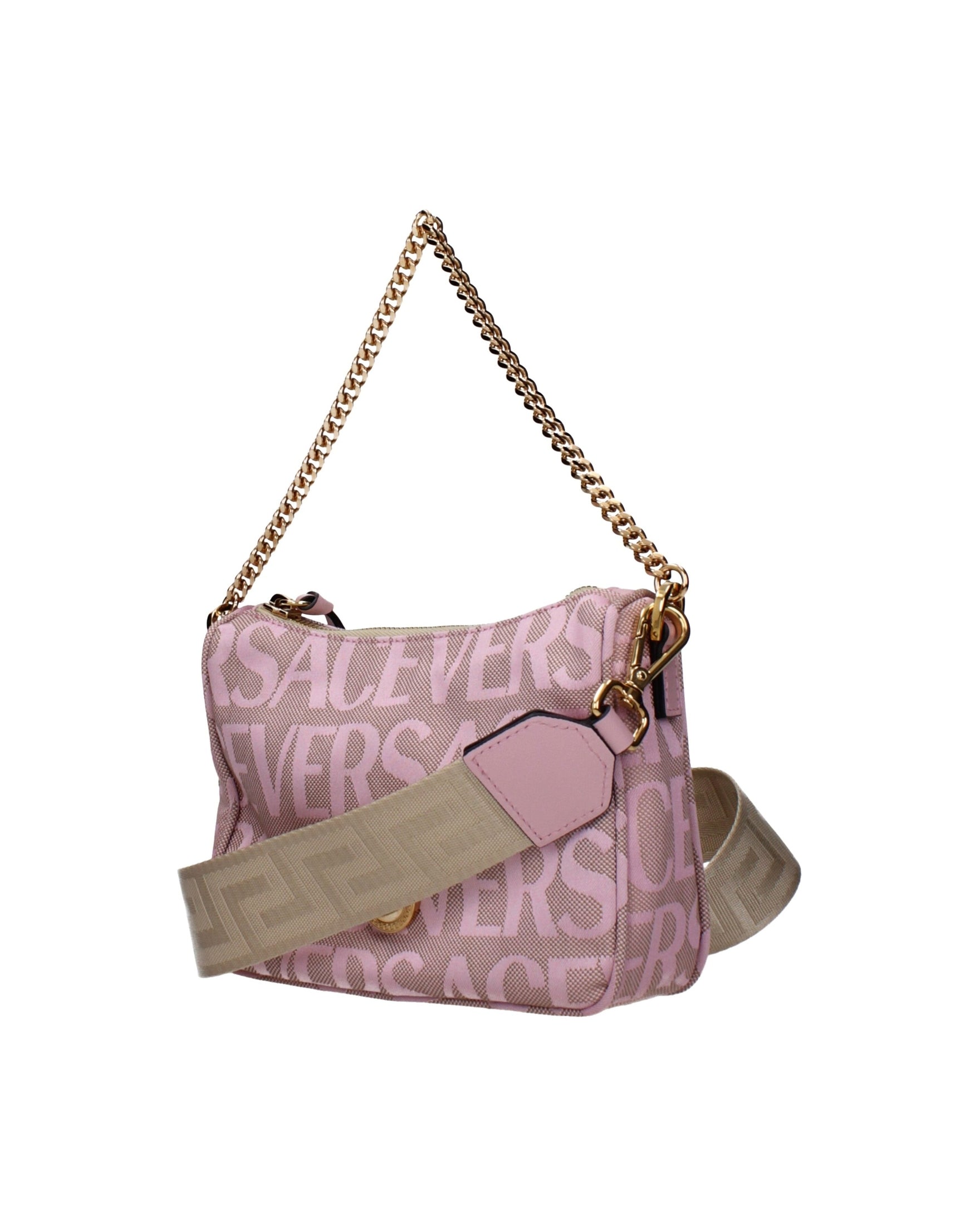 Versace Pink Fabric Handbag Glam Steals