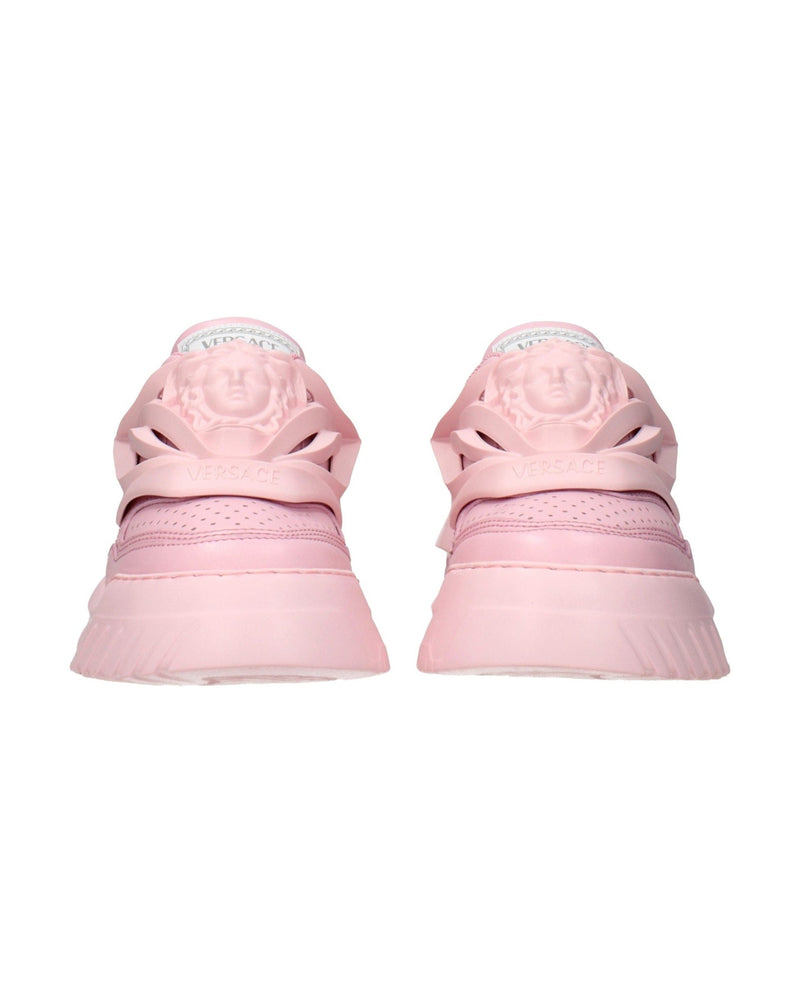 Versace Pink Leather Chunky Sneakers Glam Steals
