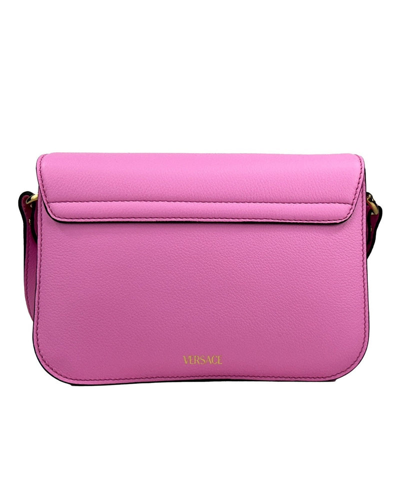 Versace Pink Leather La Medusa Shoulder Crossbody Bag Purse Glam Steals