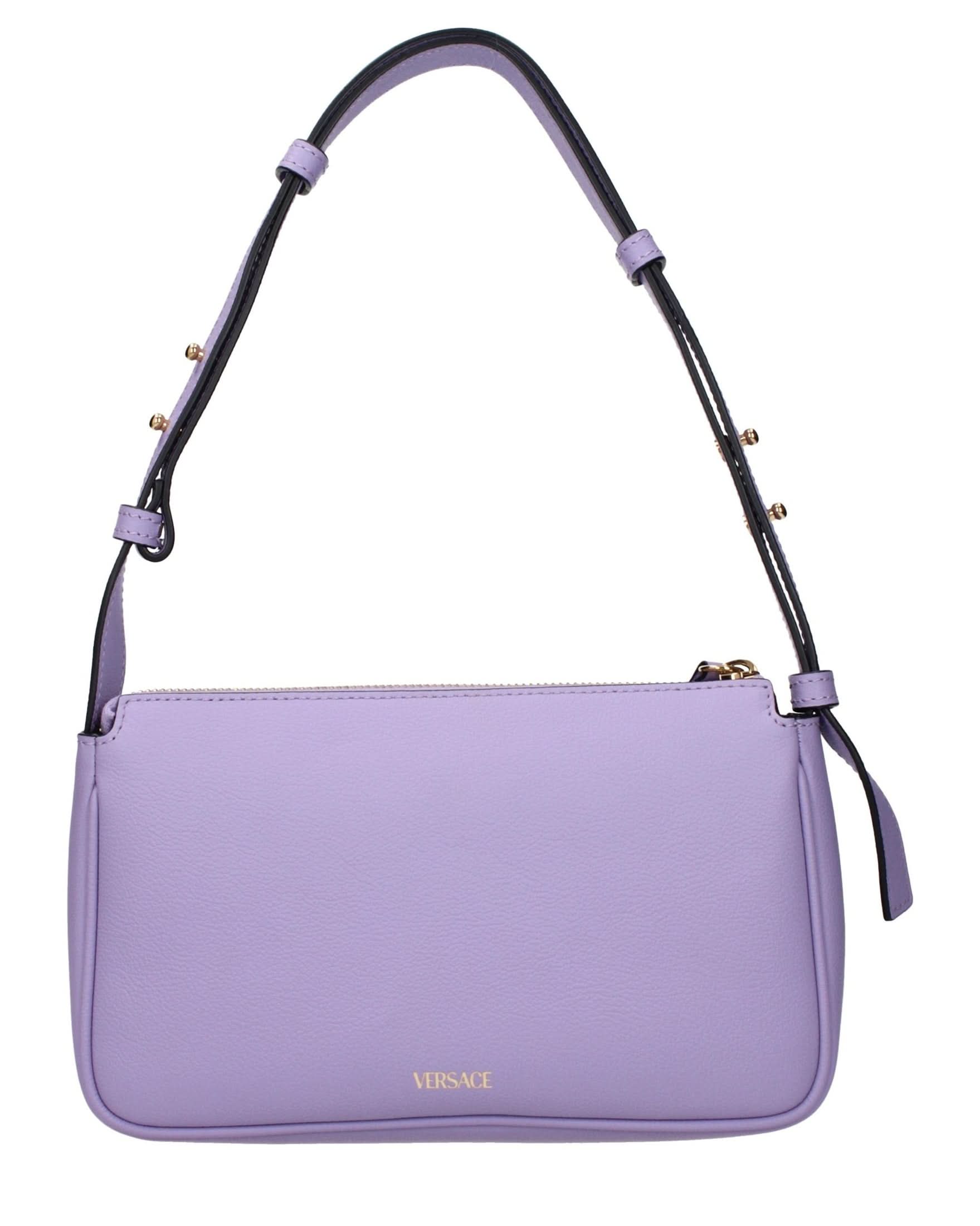 Versace Purple Leather Shoulder Bag Glam Steals