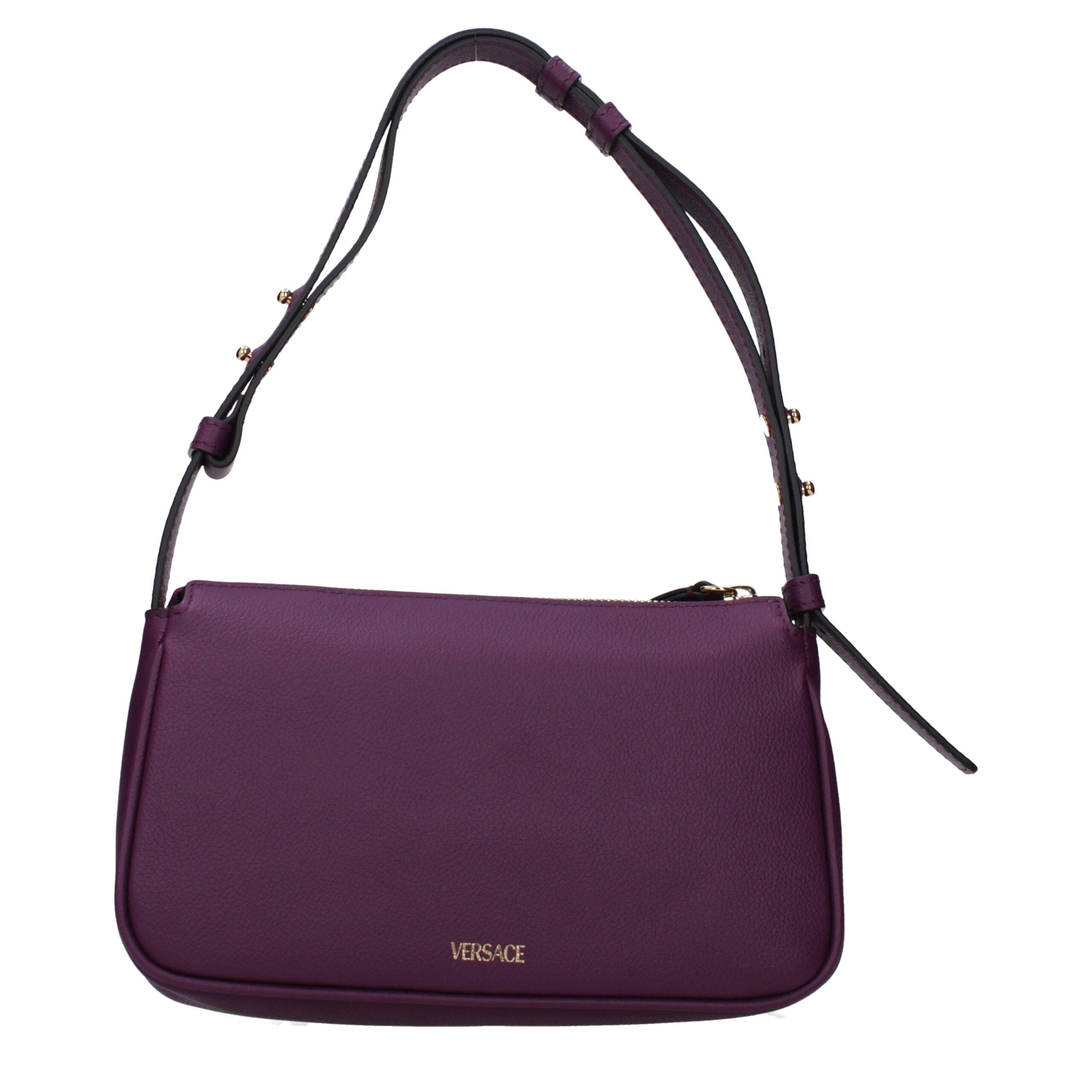 Versace Purple Leather Shoulder Bag Glam Steals