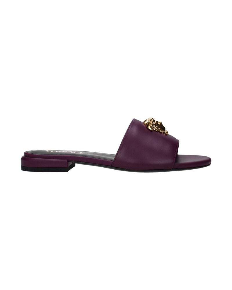 Versace Purple Leather Slippers Glam Steals