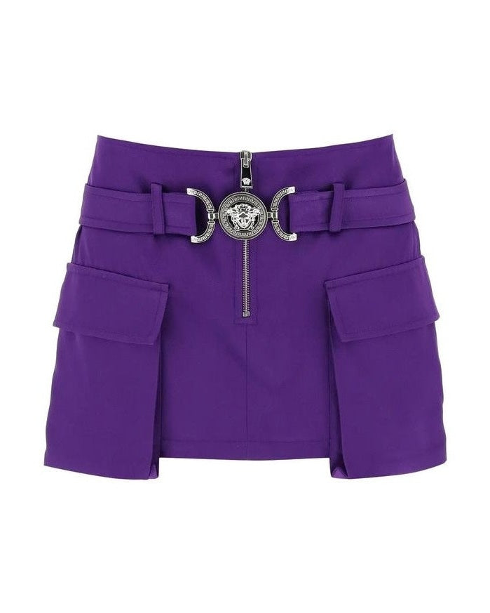 Versace Purple Viscose Mini Skirt Glam Steals