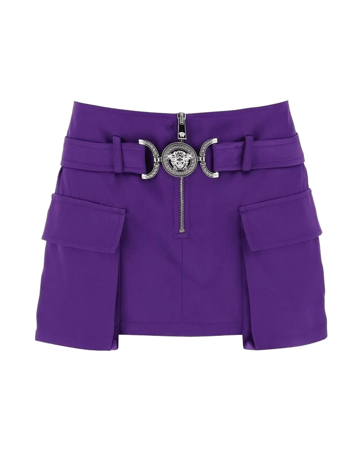 Versace Purple Viscose Mini Skirt Glam Steals