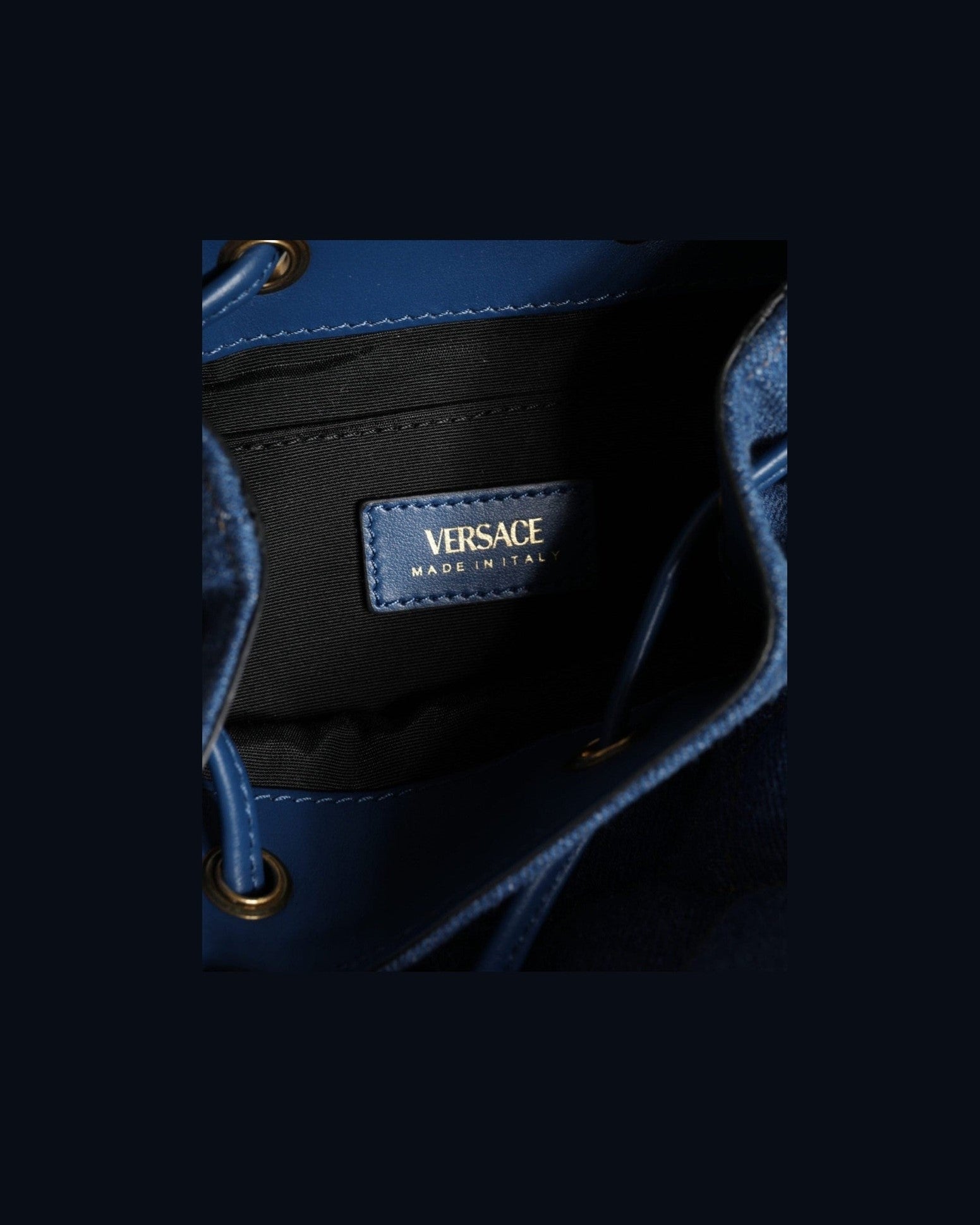 Versace Quilted Denim Leather Crossbody Shoulder Blue Bag Glam Steals