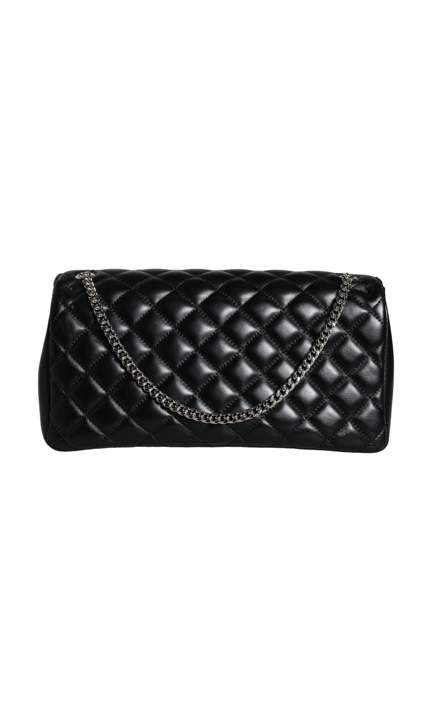 Versace Quilted Lambskin Leather Crossbody Shoulder Black Bag Glam Steals