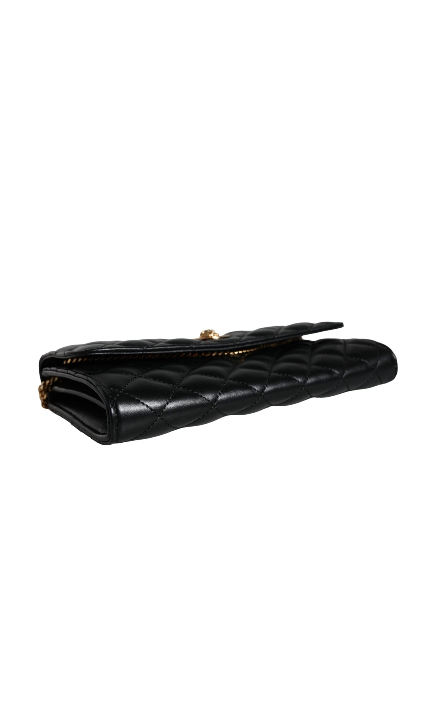 Versace Quilted Nappa Leather Crossbody Shoulder Black Bag Glam Steals
