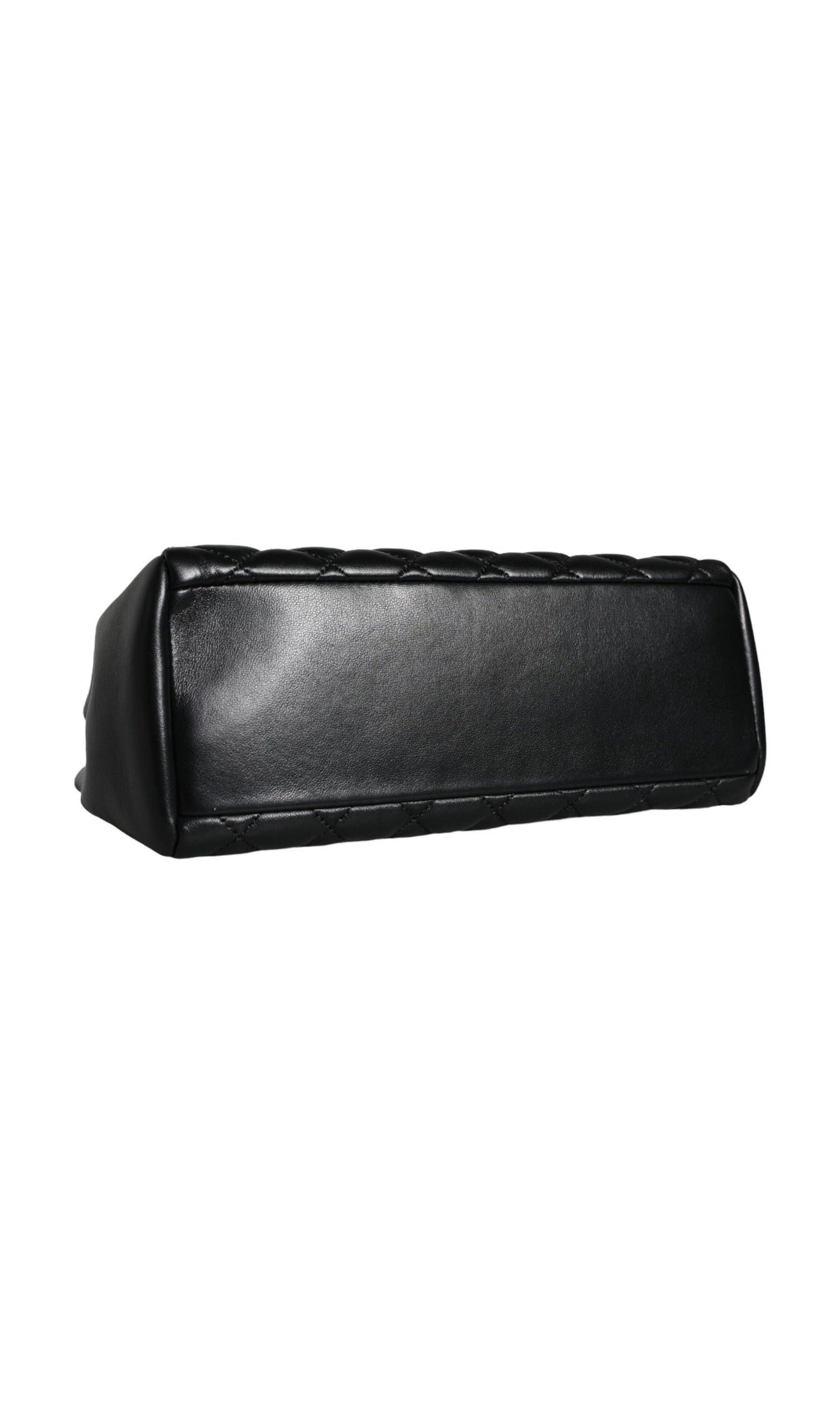 Versace Quilted Nappa Leather Shoulder Chain Strap Black Bag Glam Steals