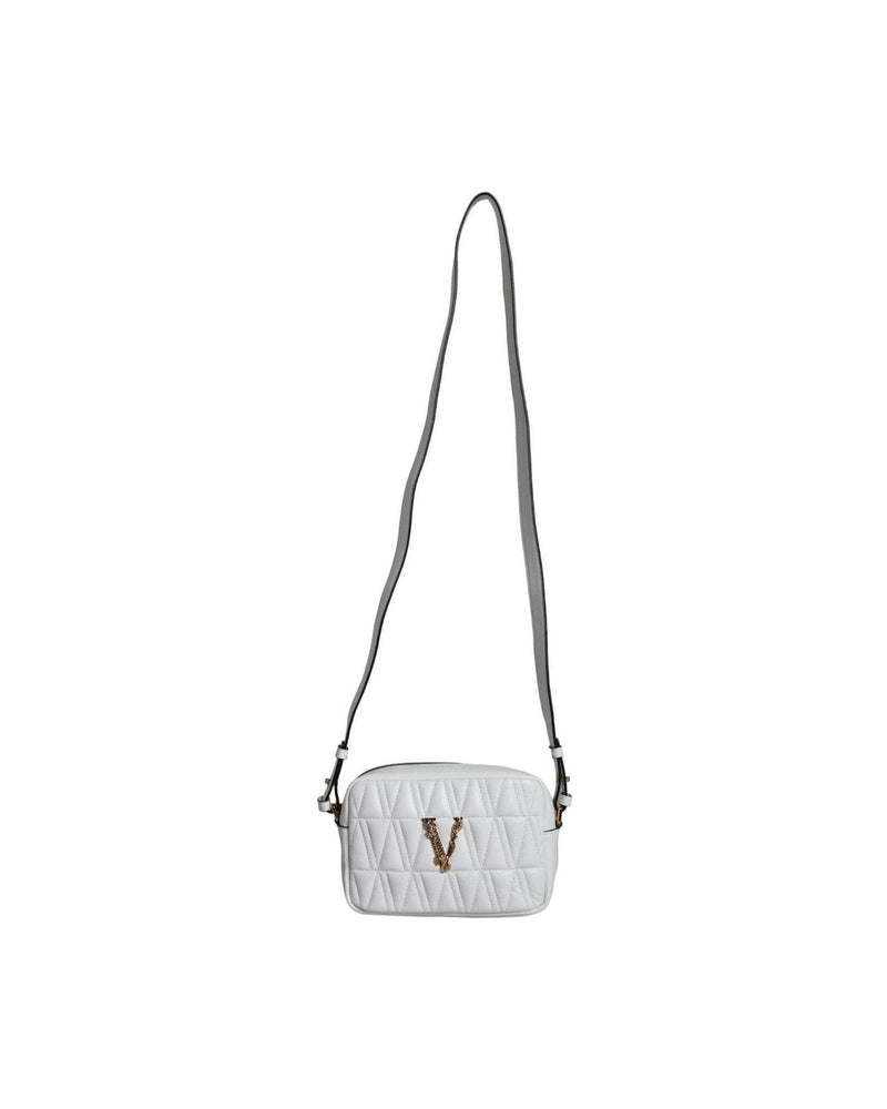 Versace Quilted Nappa Leather Crossbody Shoulder White Bag Glam Steals