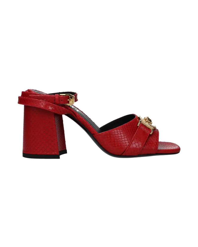 Versace Red Leather Platform Sandals Glam Steals