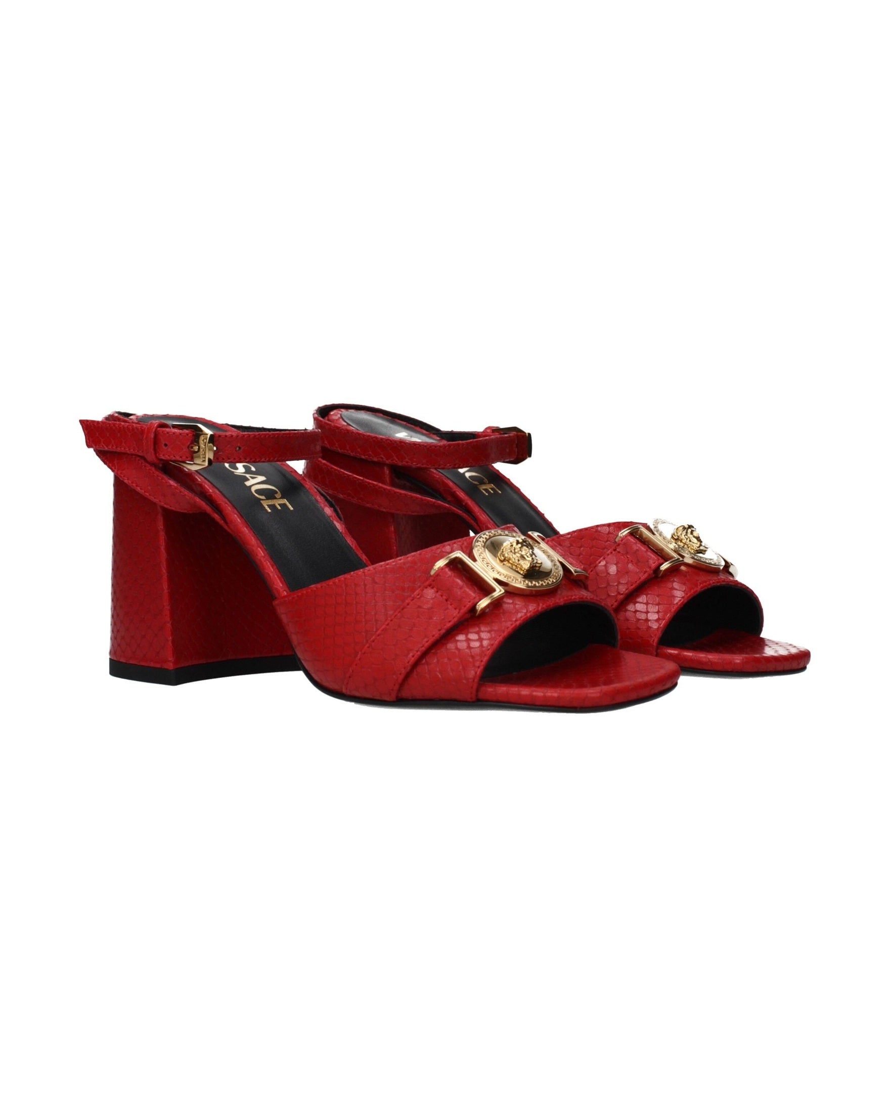 Versace Red Leather Platform Sandals Glam Steals