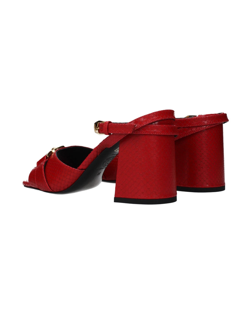 Versace Red Leather Platform Sandals Glam Steals