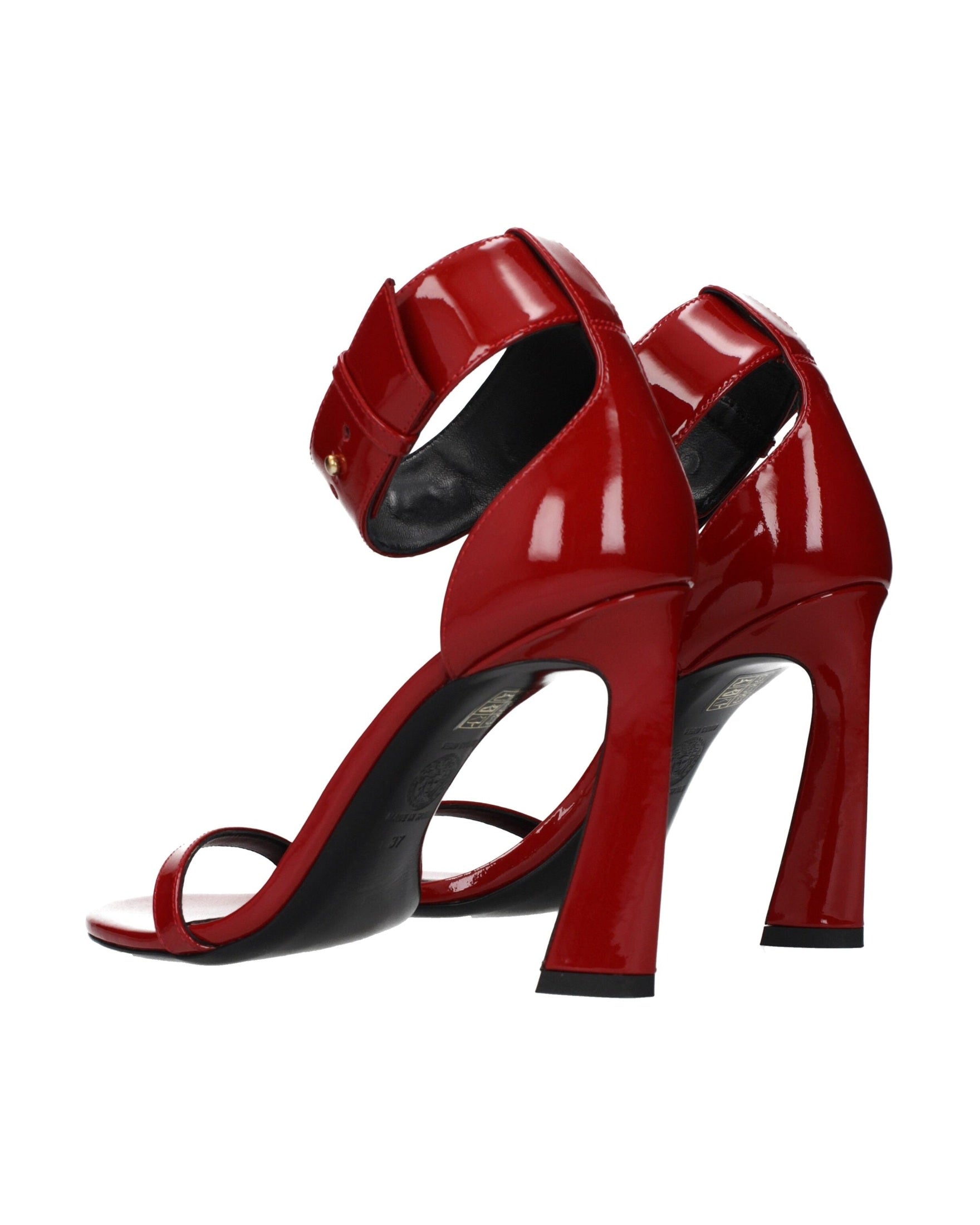 Versace Red Leather Stiletto Heel Sandals Glam Steals