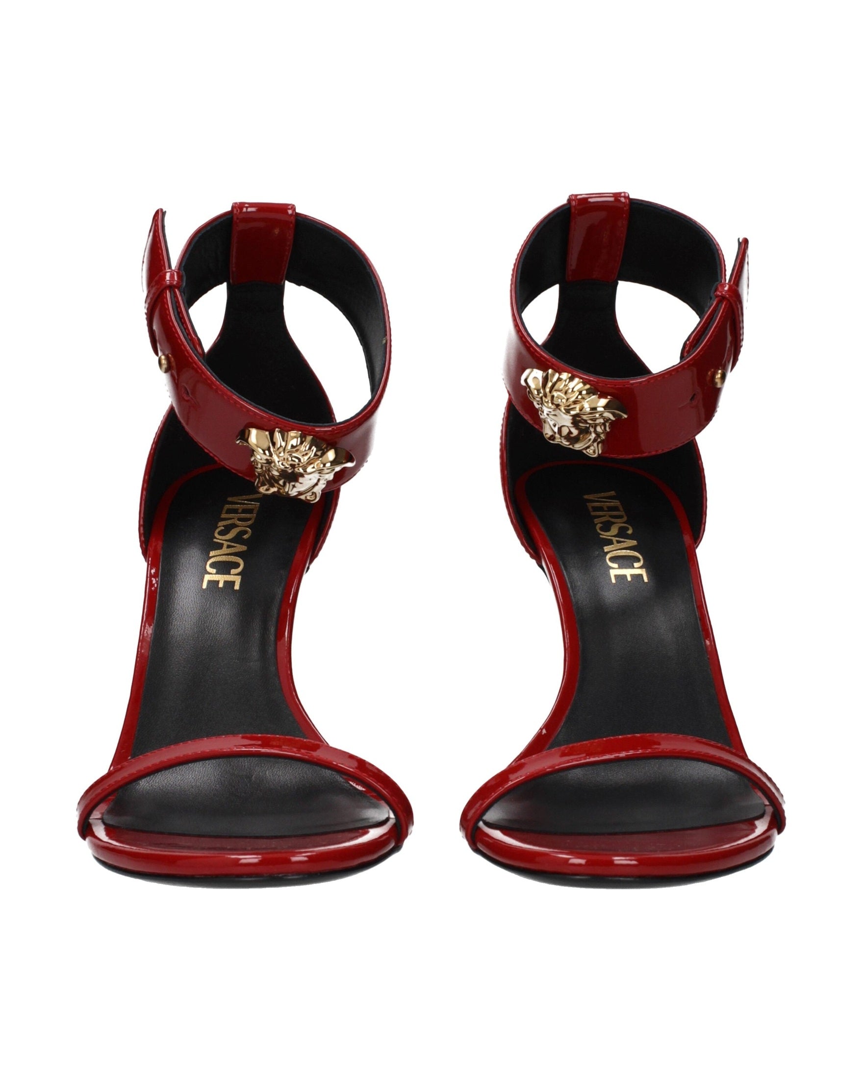 Versace Red Leather Stiletto Heel Sandals Glam Steals