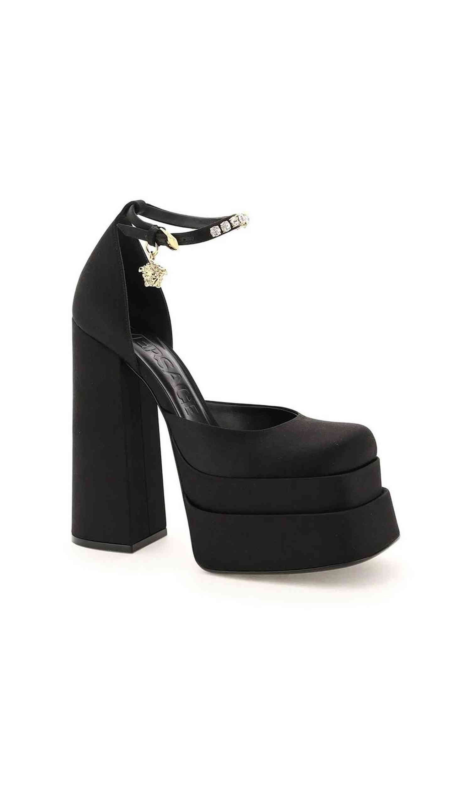 Versace Silk Satin Platform Pumps Glam Steals