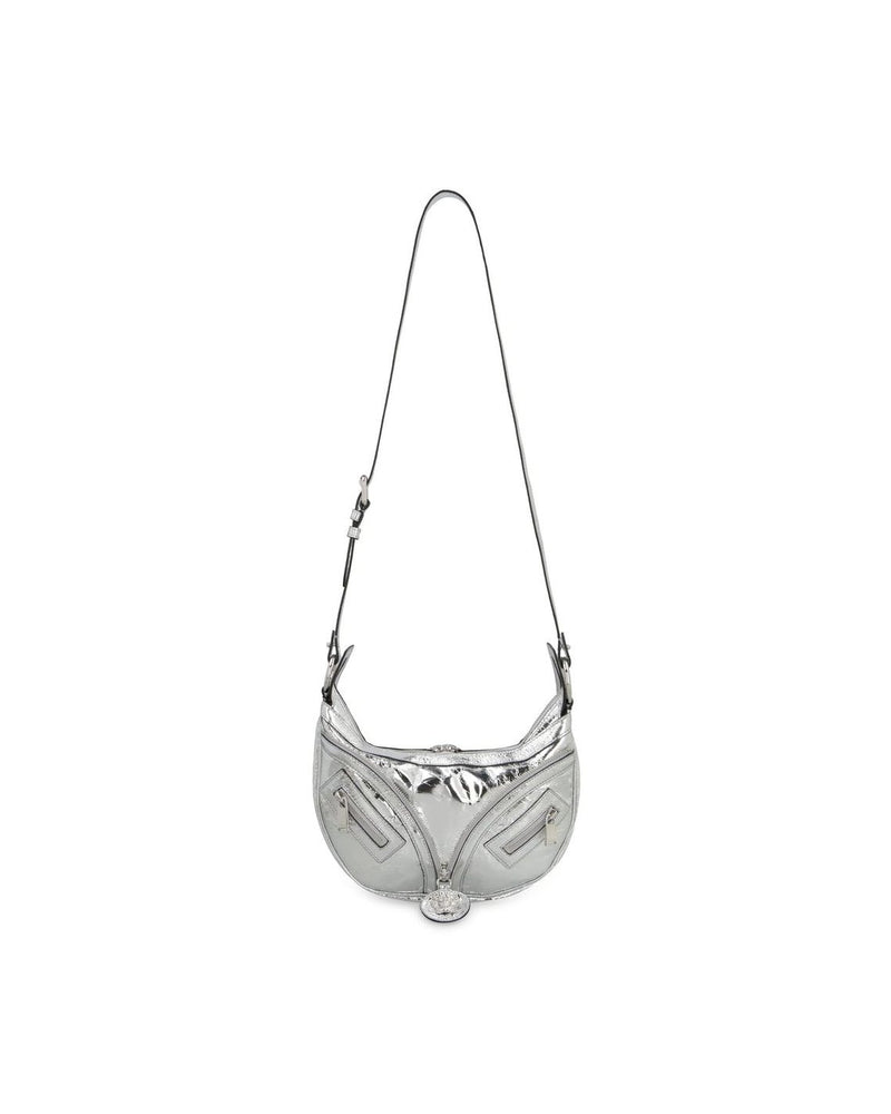 Versace Silver Leather Lamb Shoulder Bag Glam Steals