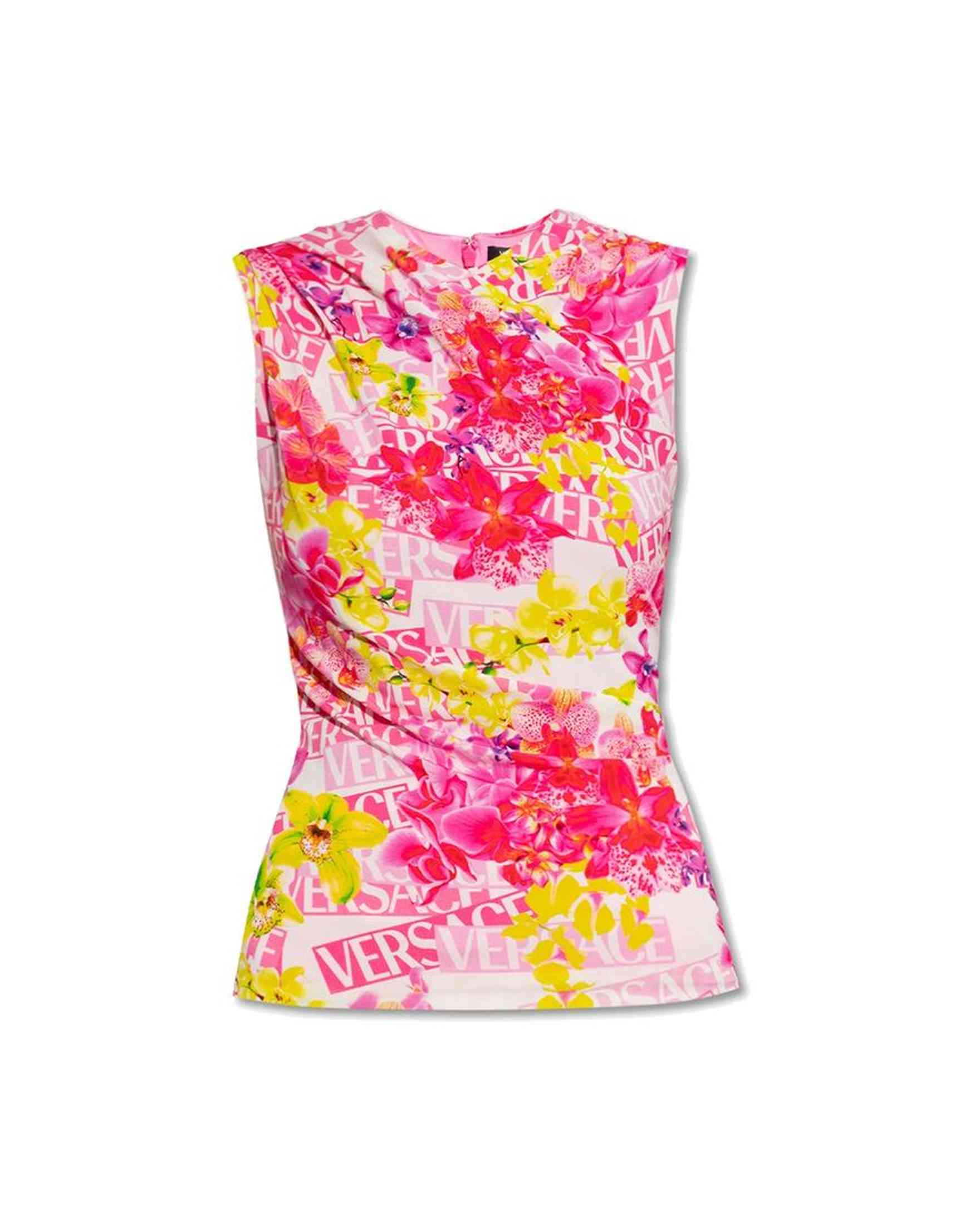 Versace Sleeveless Printed Top Glam Steals