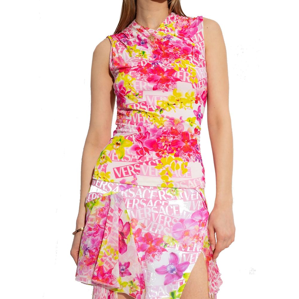 Versace Sleeveless Printed Top Glam Steals