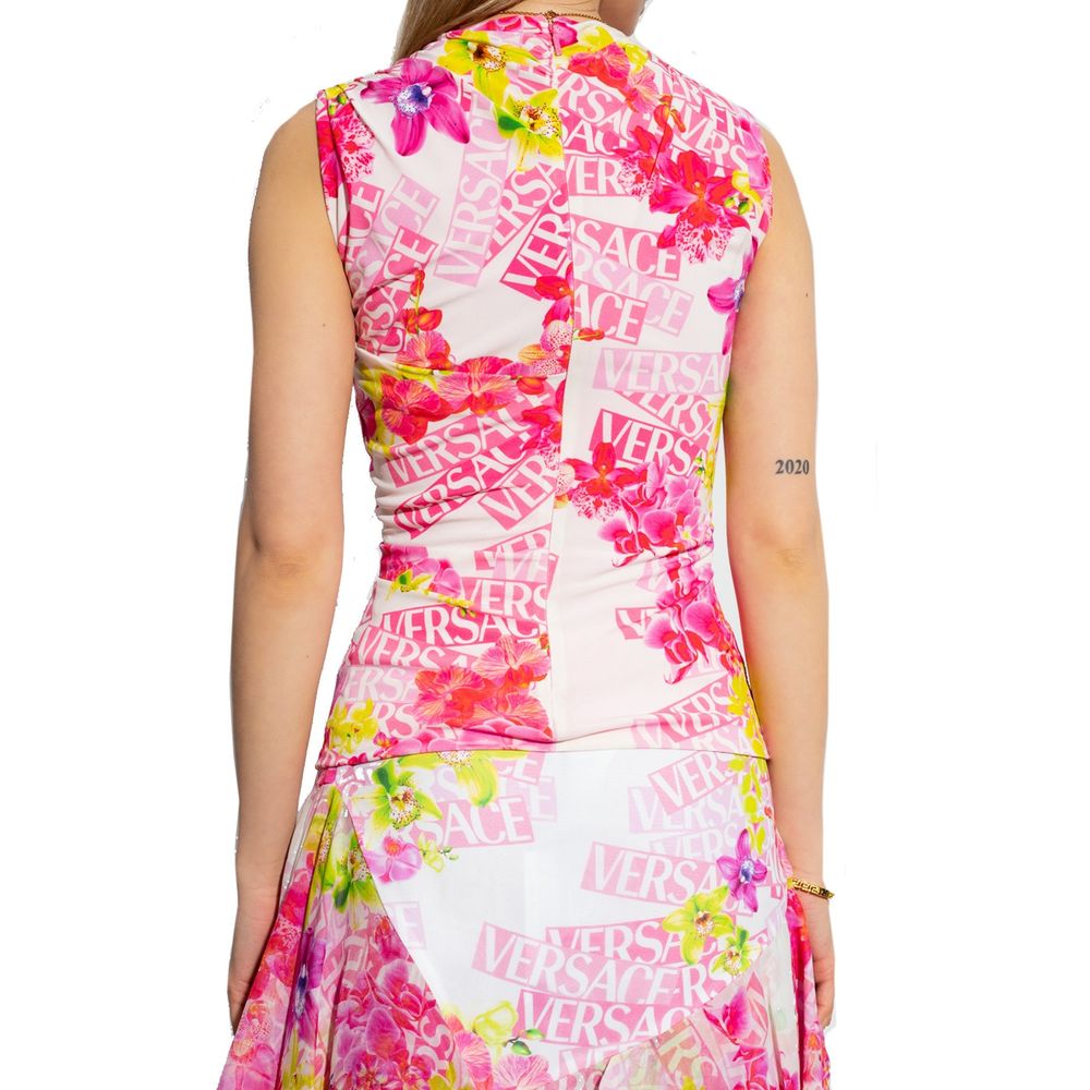 Versace Sleeveless Printed Top Glam Steals