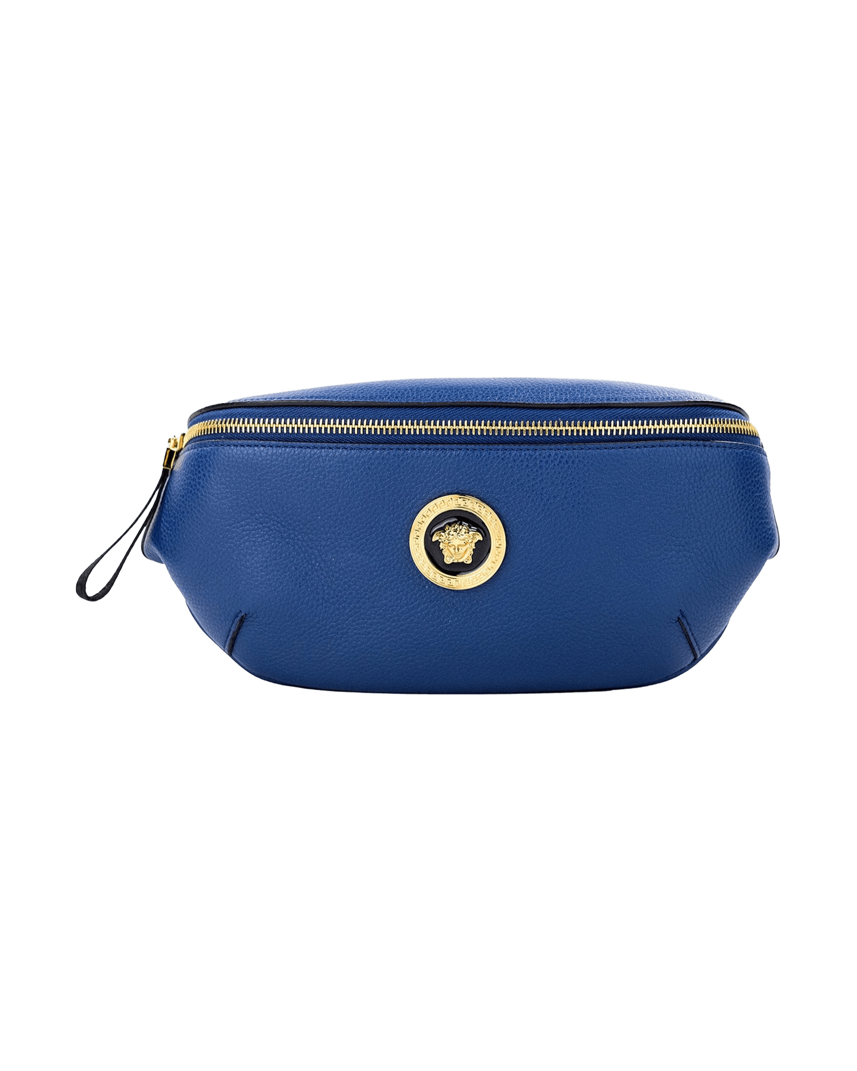 Versace Small Calf Leather Medusa Pendant Fanny Waist Pack Belt Navy Bag Glam Steals