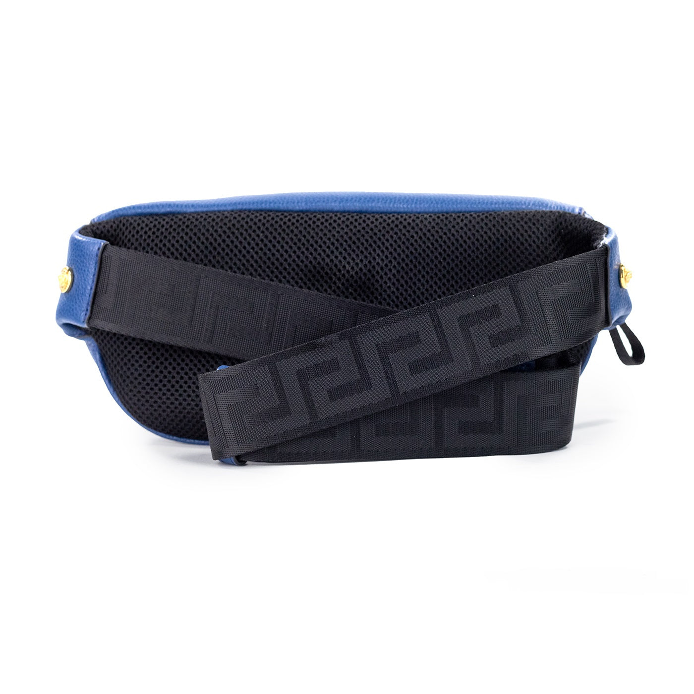 Versace Small Calf Leather Medusa Pendant Fanny Waist Pack Belt Navy Bag Glam Steals