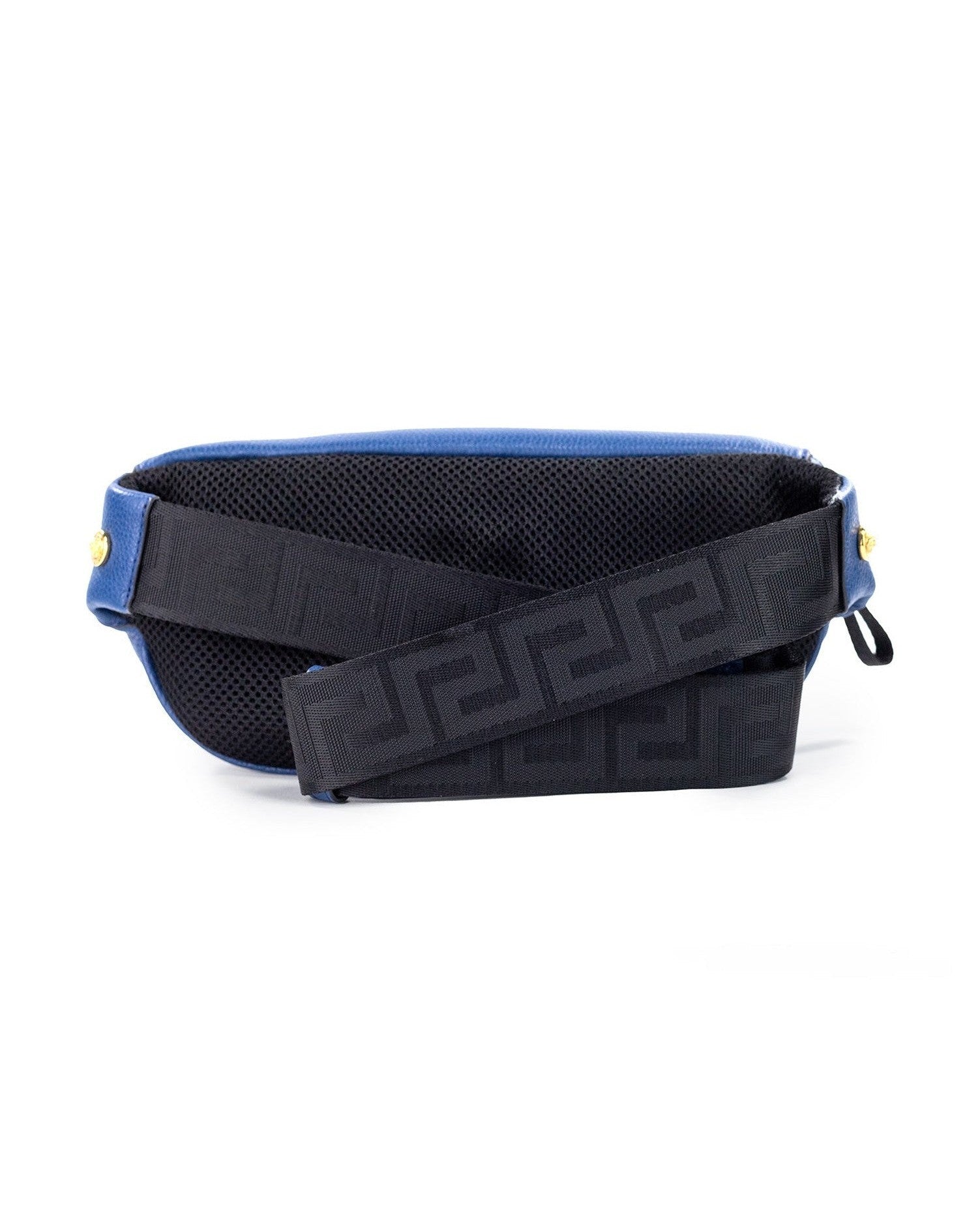 Versace Small Calf Leather Medusa Pendant Fanny Waist Pack Belt Navy Bag Glam Steals