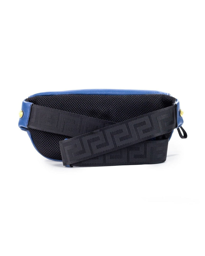 Versace Small Calf Leather Medusa Pendant Fanny Waist Pack Belt Navy Bag Glam Steals