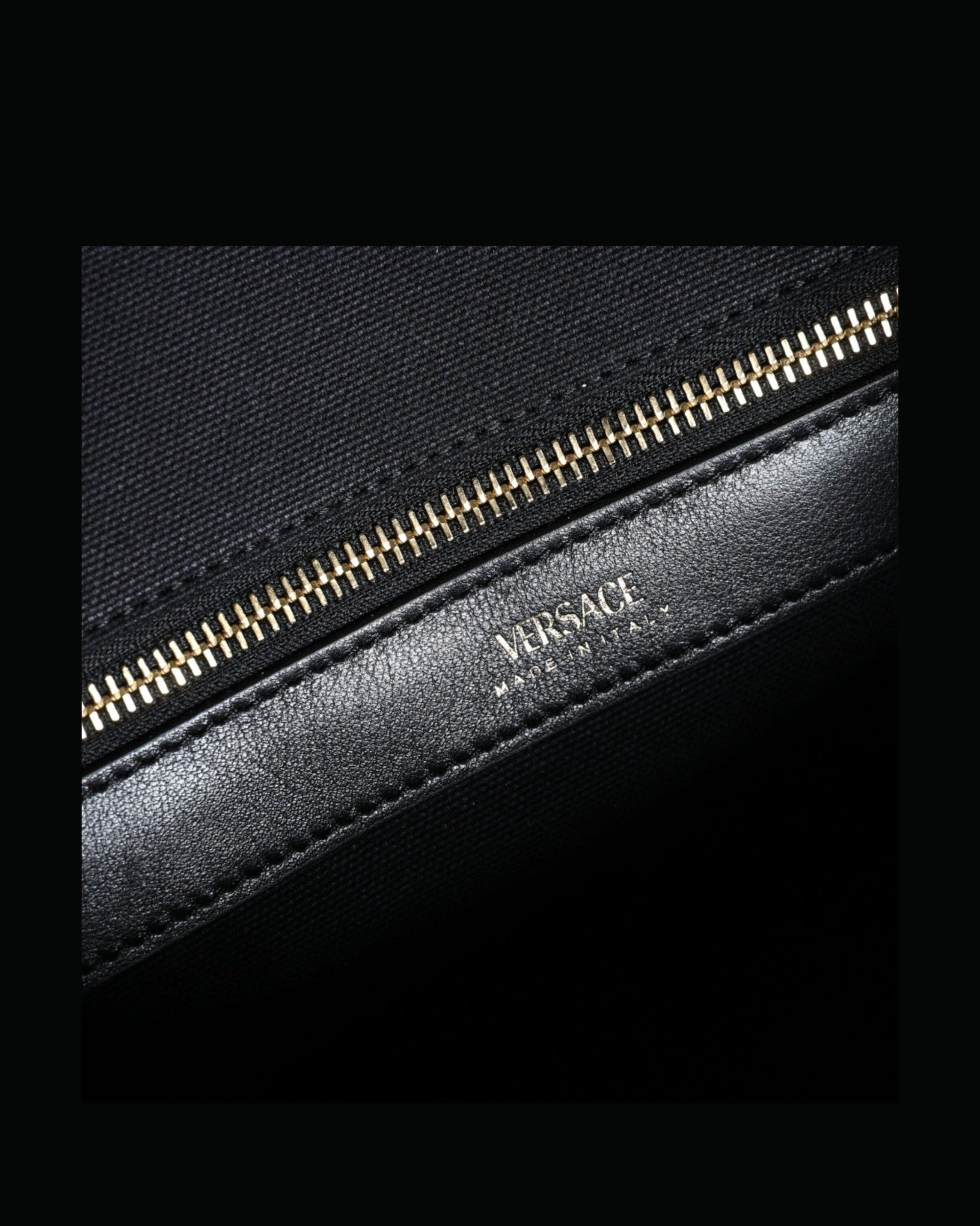 Versace Top Handle Canvas Leather Logo Crossbody Tote Black Bag Glam Steals