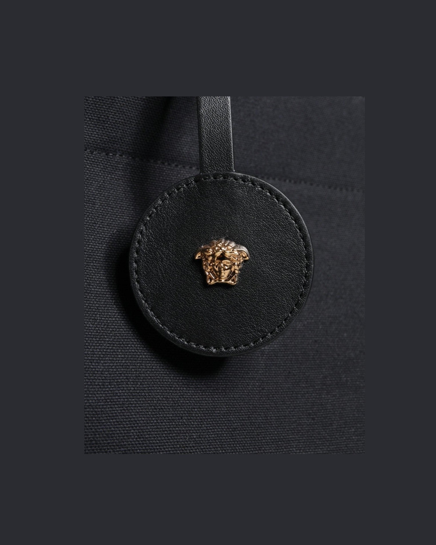 Versace Top Handle Canvas Leather Logo Crossbody Tote Black Bag Glam Steals